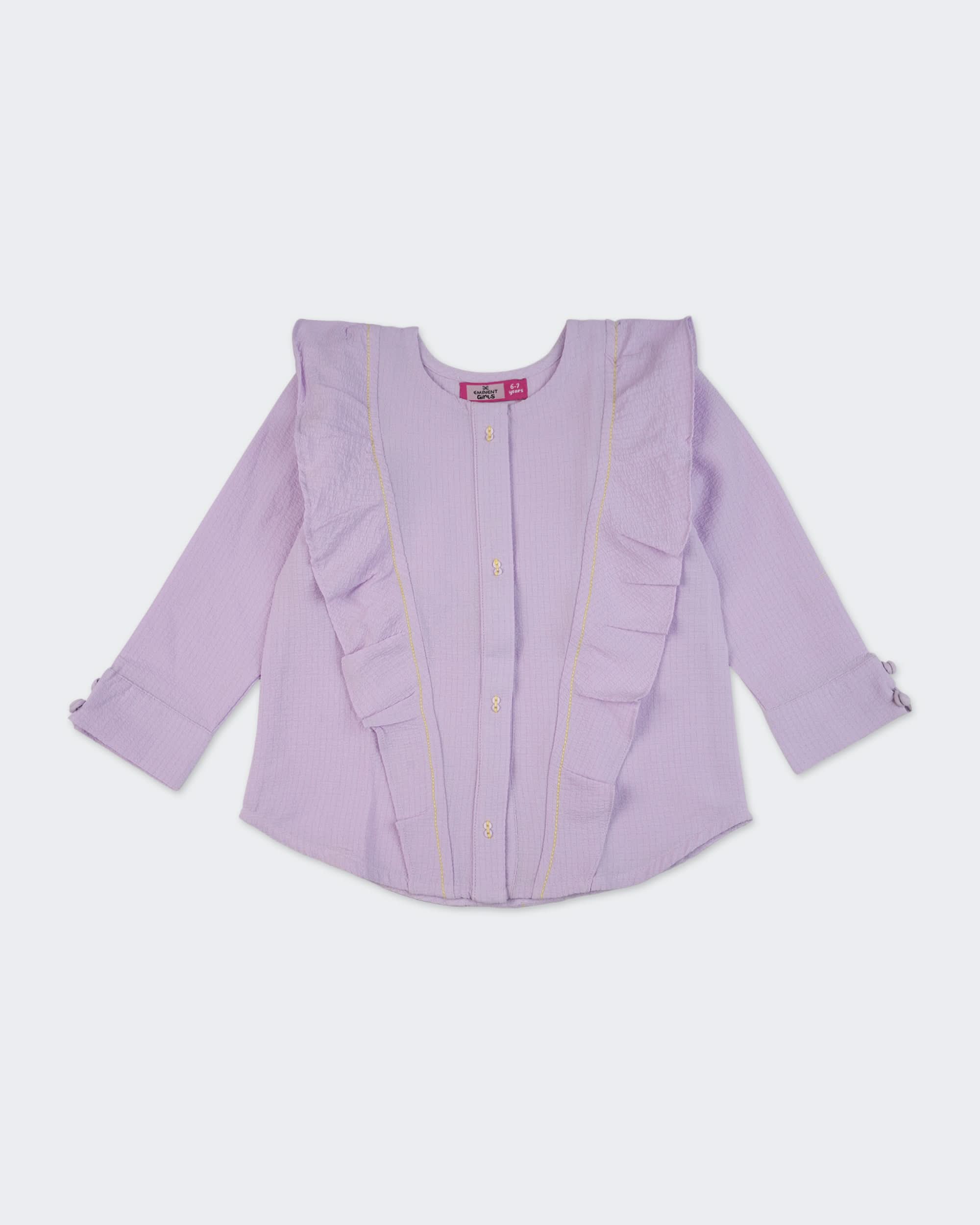 Eminent Girls Solid Seersucker Top