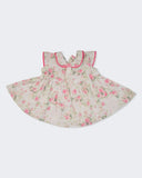 Eminent Newborn Girls Printed Silk Frock