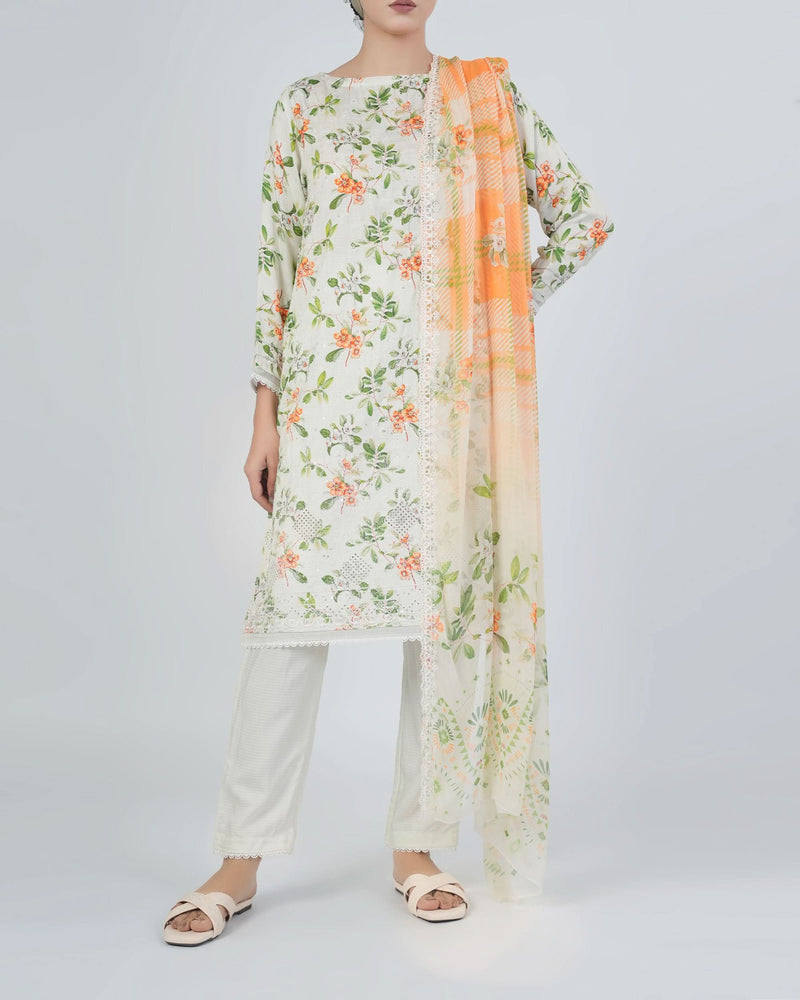 Eminent Women'S Printed Embroidered 3Pcs Suits