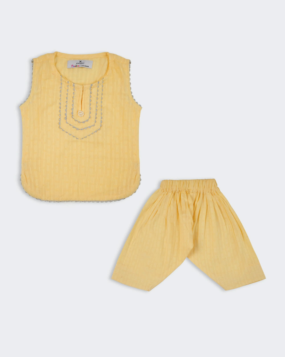 Eminent Newborn Girls Solid Jacquard 2 Pcs Suit