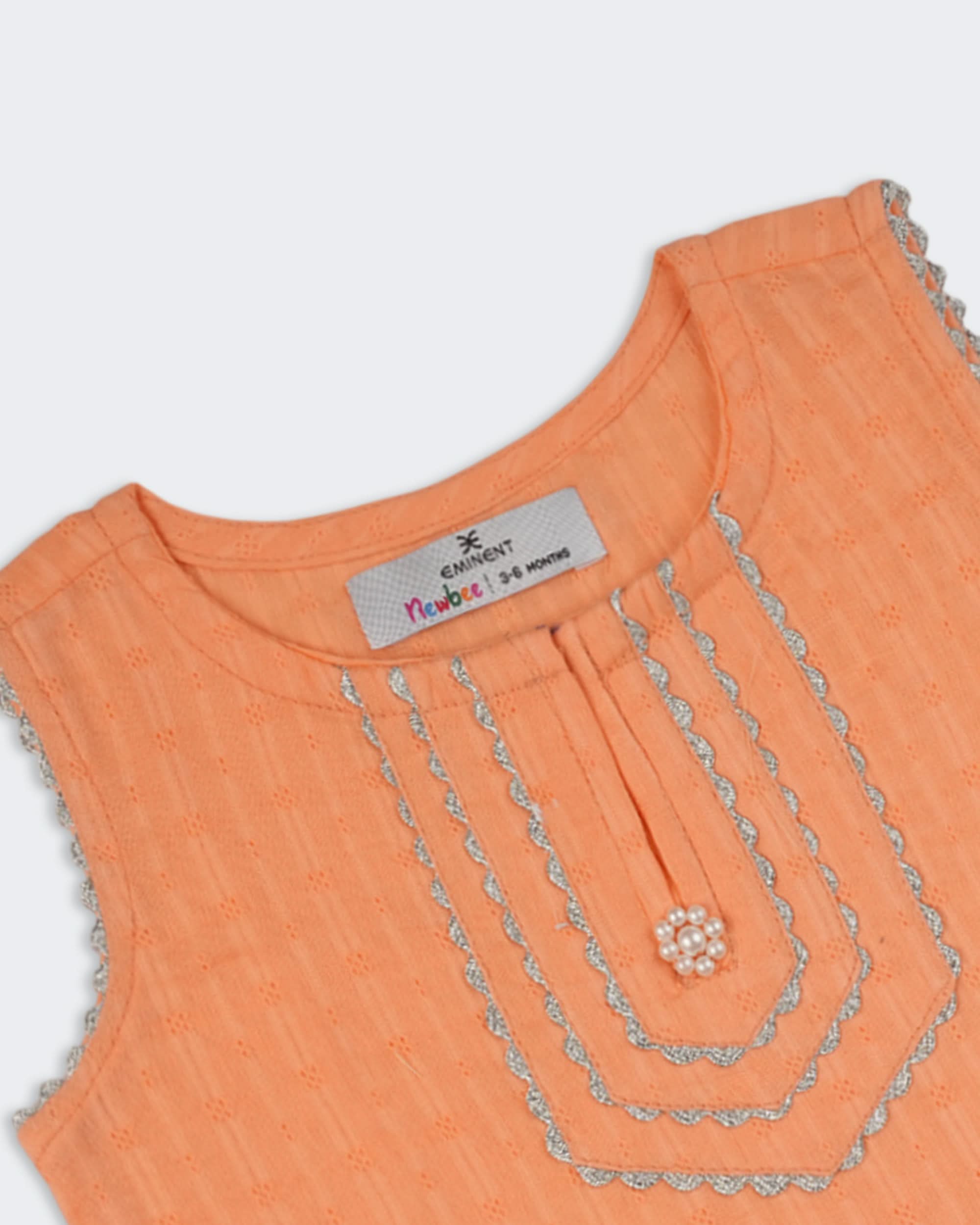 Eminent Newborn Girls Solid Jacquard 2 Pcs Suit