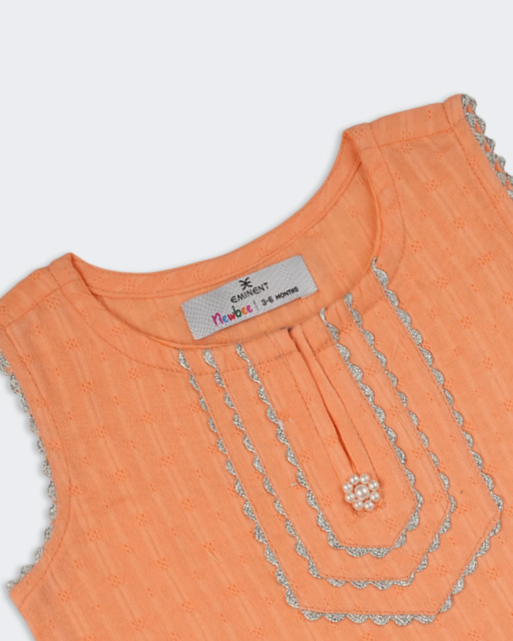 Eminent Newborn Girls Solid Jacquard 2 Pcs Suit