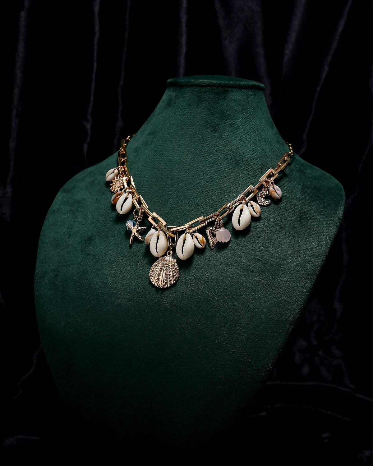 Eminent Golden Shell Charm Necklace – Girls Elegant Jewelry