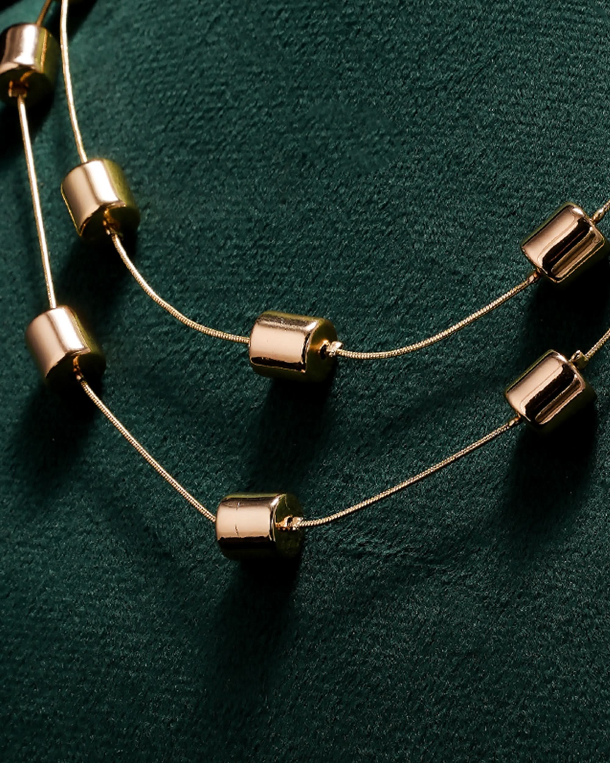 Eminent Golden Blossoms Layered Necklace