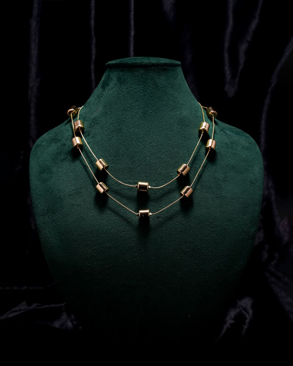 Eminent Golden Blossoms Layered Necklace