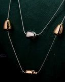 Eminent Dual Tone Drop Layered Necklace