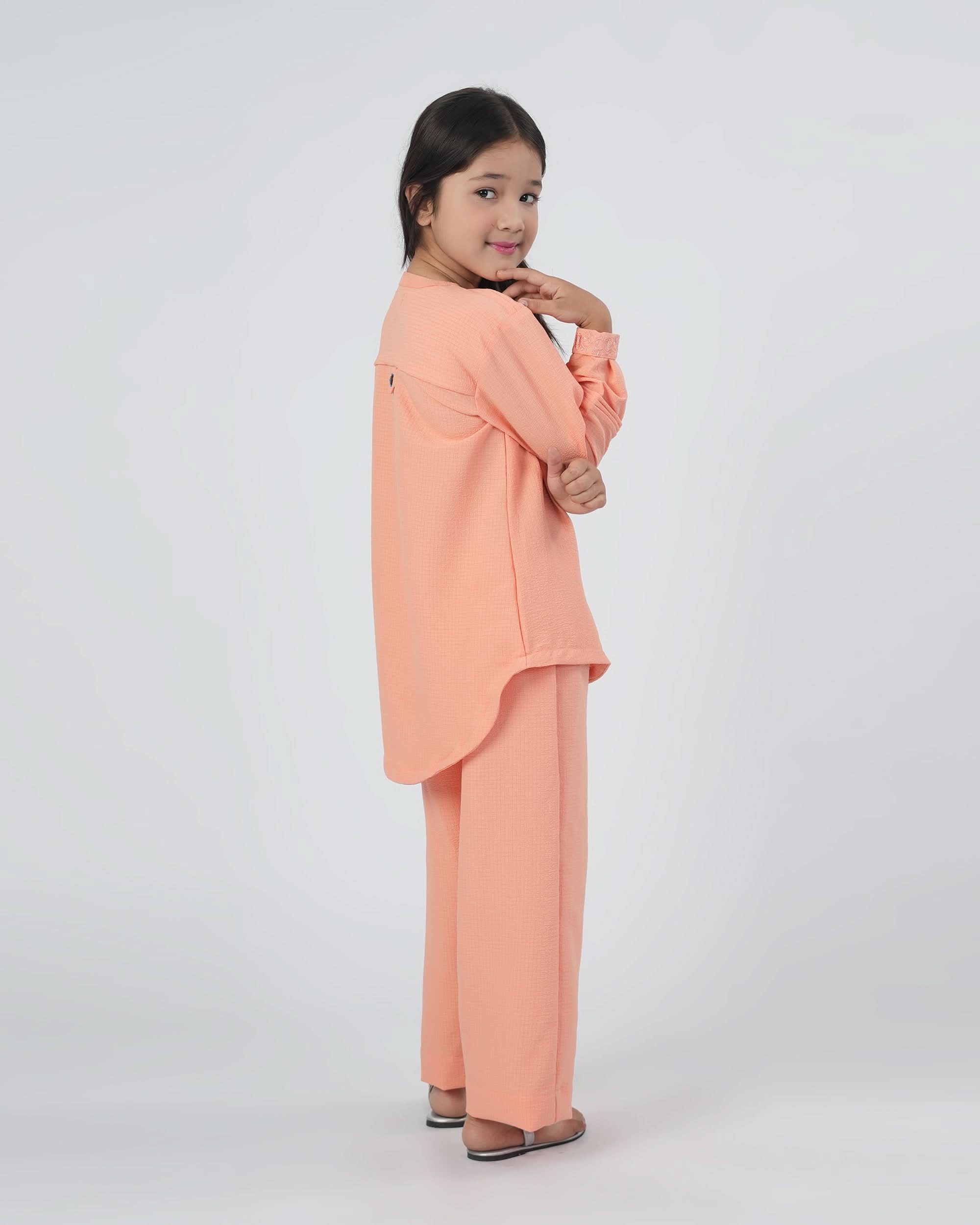 Eminent Girls Solid Seersucker Co-Ord Set