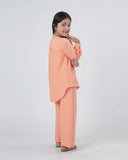 Eminent Girls Solid Seersucker Co-Ord Set