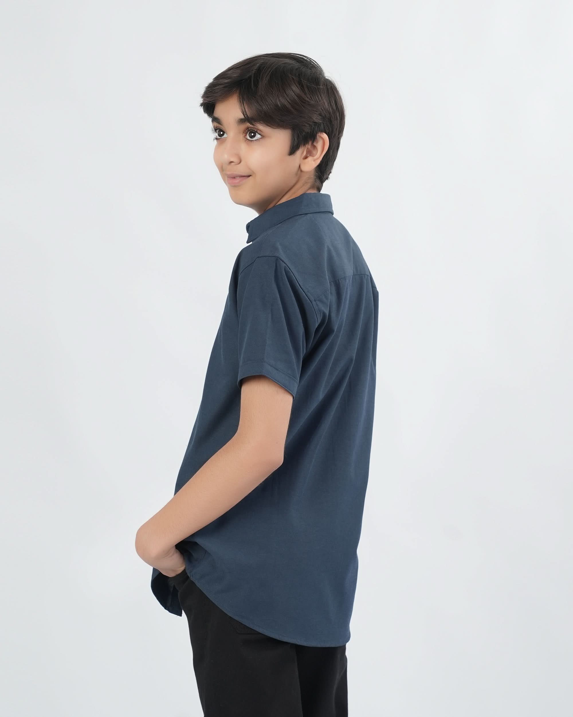 Eminent Boys Solid Poly Viscose Shirt