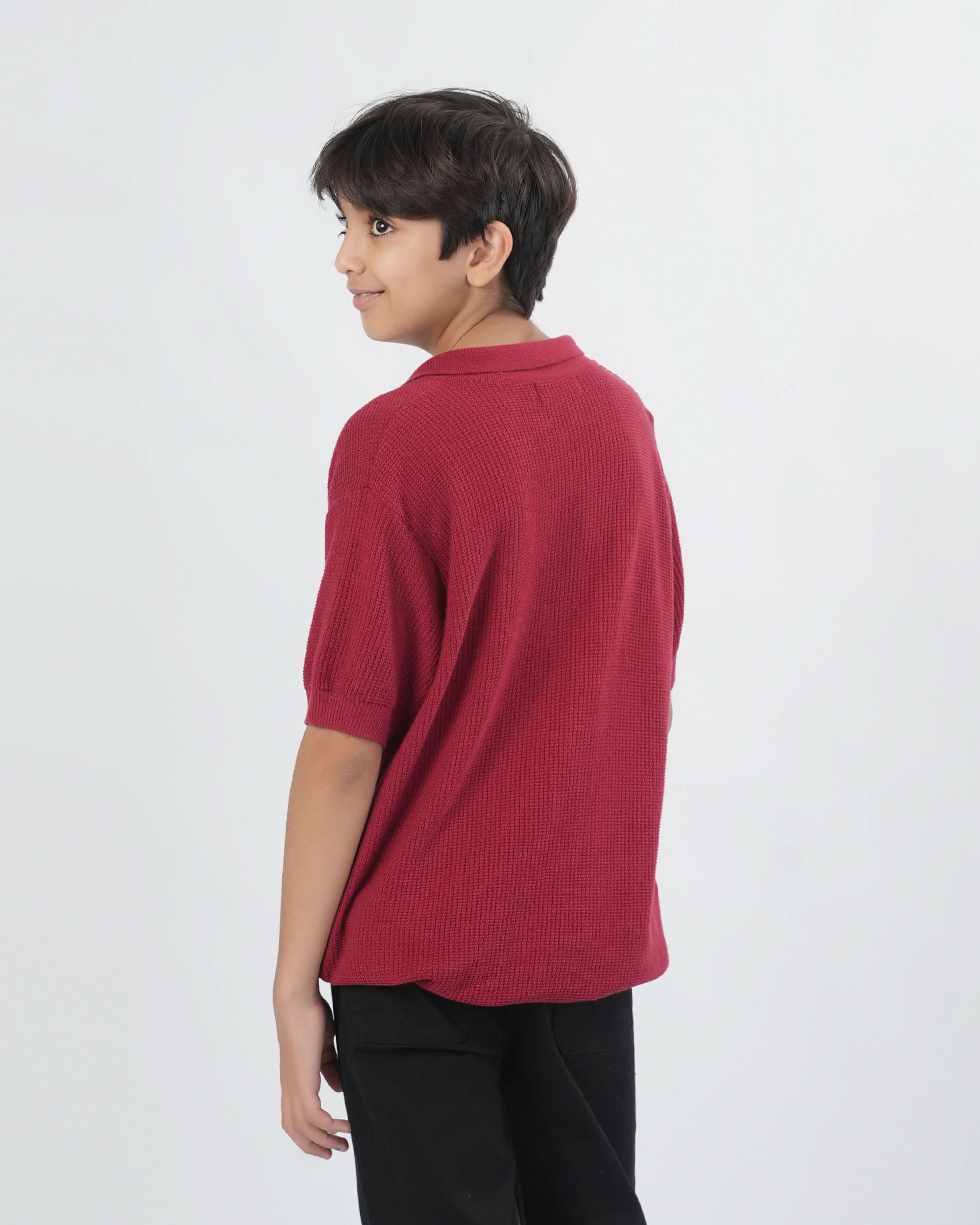 Eminent Boys Plain Acrylic Polo Sweater