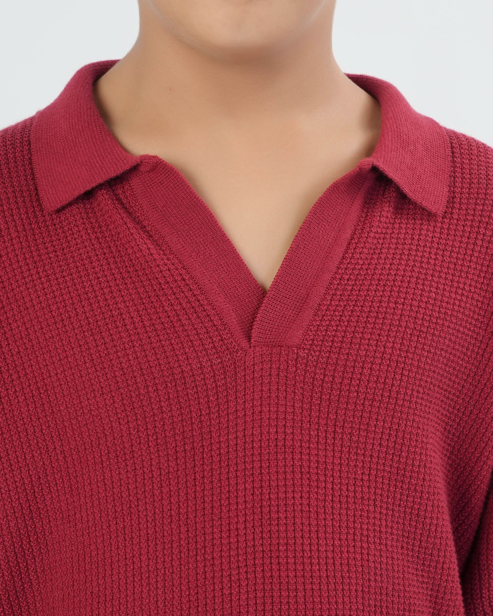 Eminent Boys Plain Acrylic Polo Sweater
