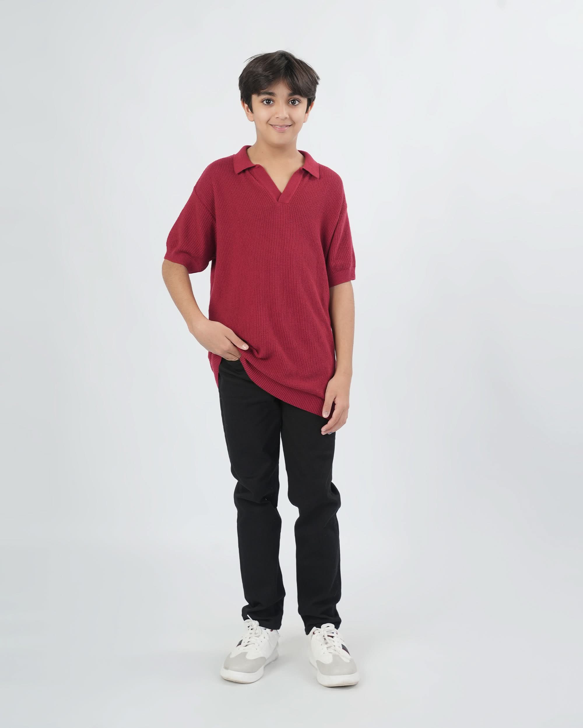 Eminent Boys Plain Acrylic Polo Sweater