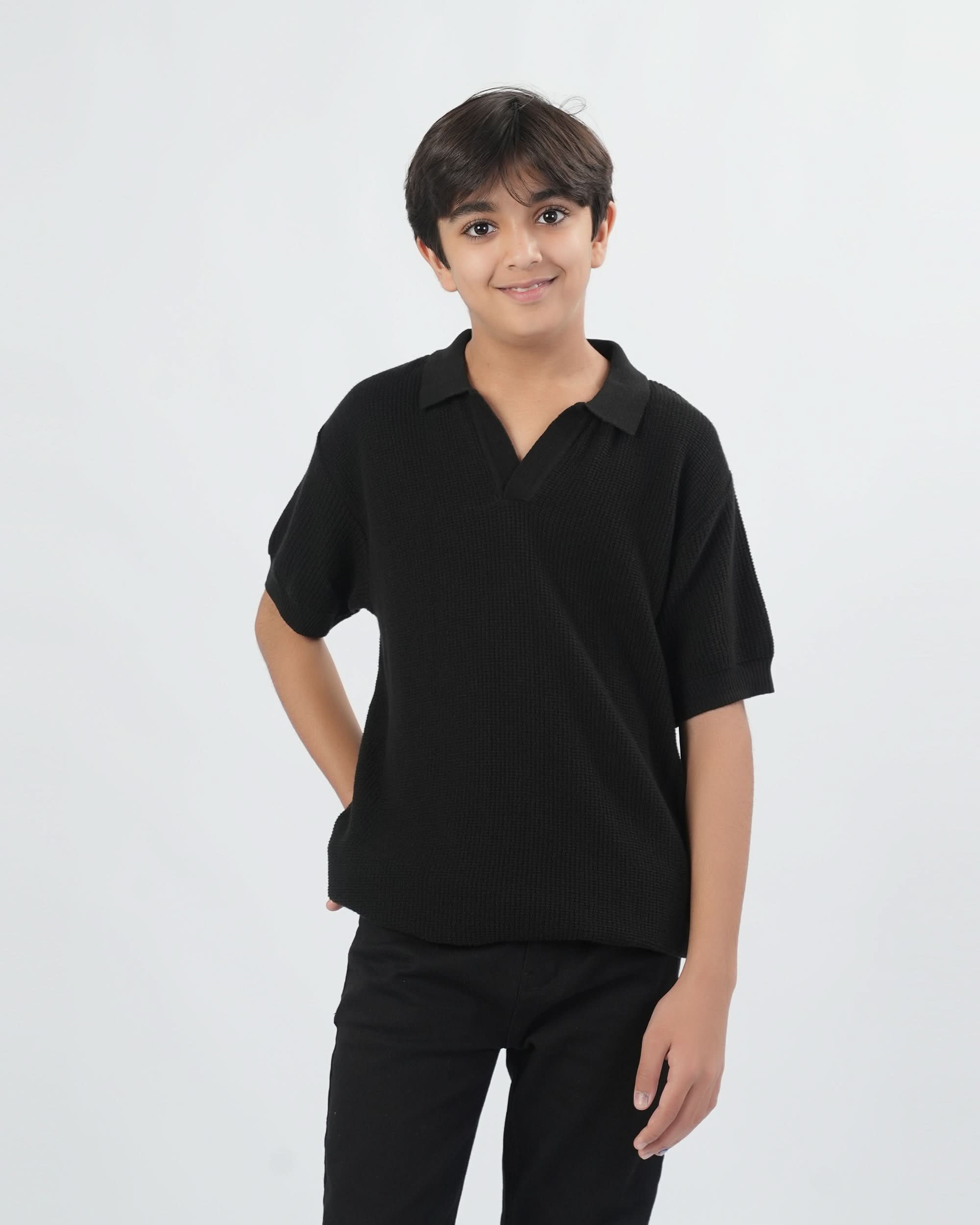 Eminent Boys Plain Acrylic Polo Sweater