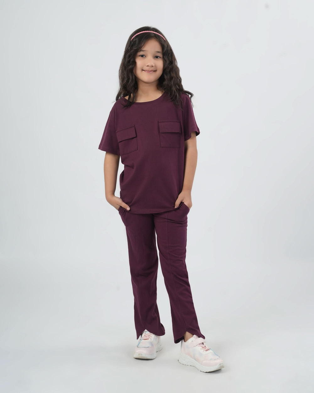 Eminent Girls Co-Ord Set - Maroon