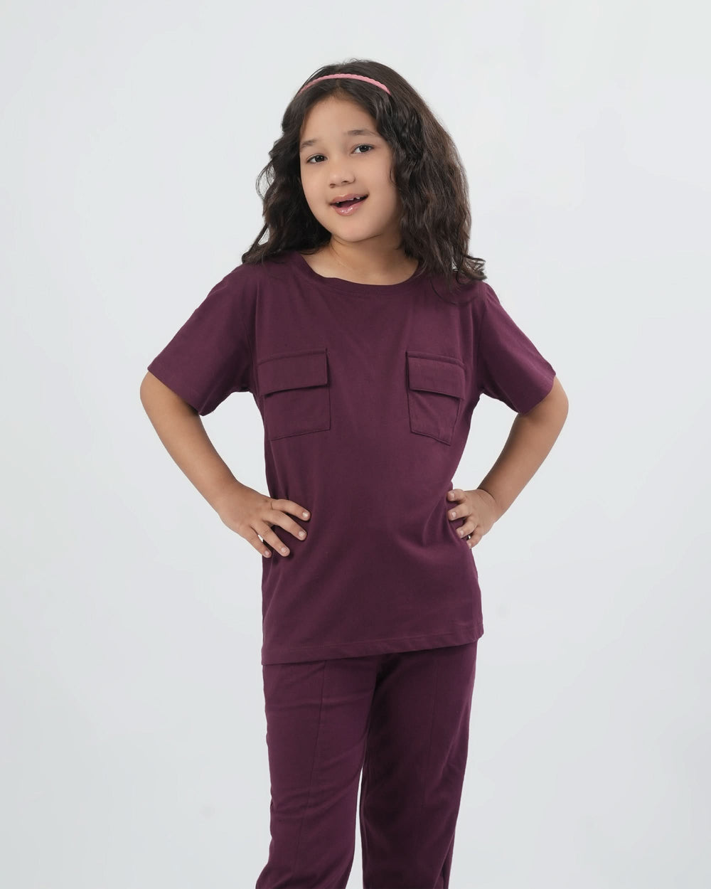 Eminent Girls Co-Ord Set - Maroon