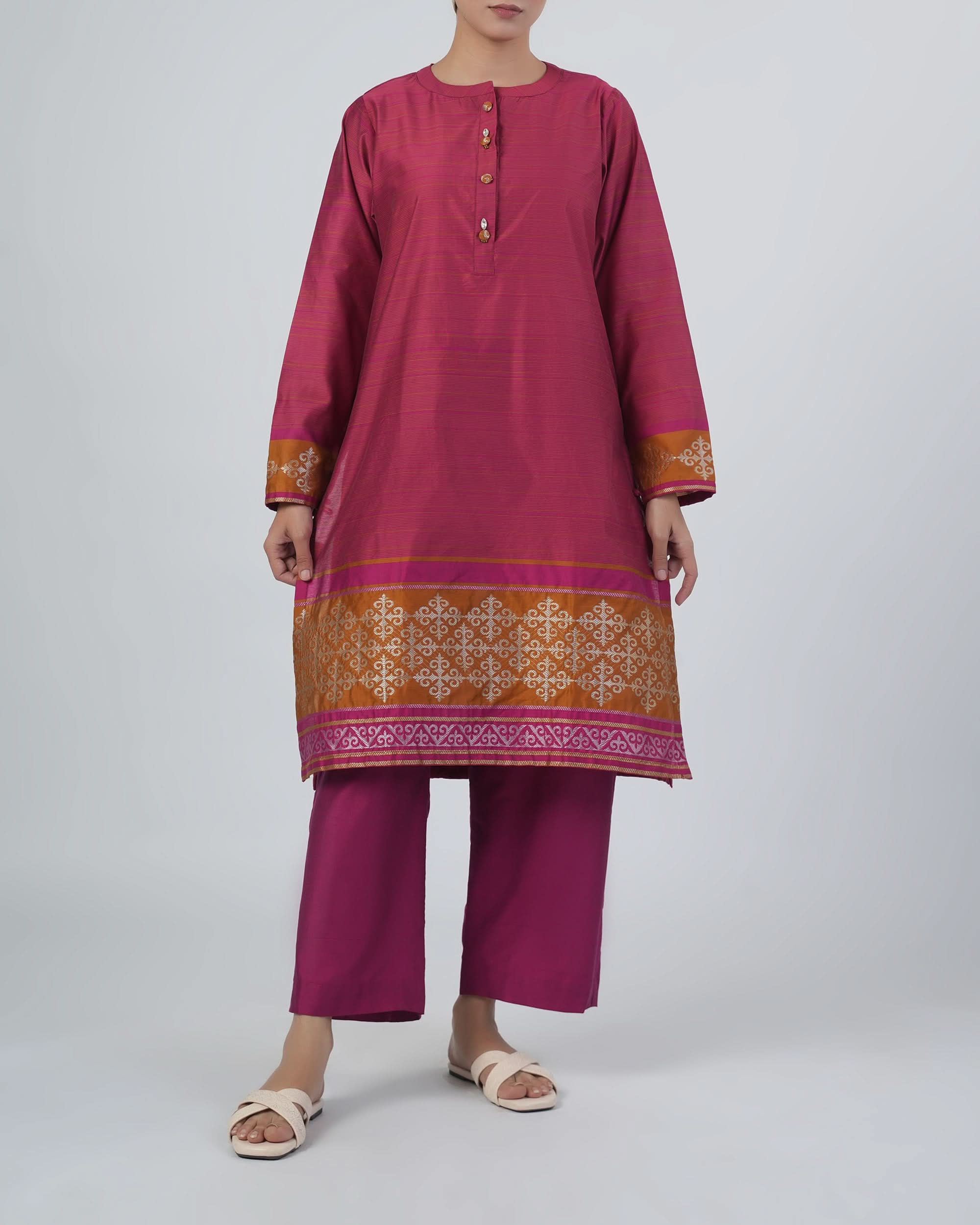 Eminent Women’s Yarn Dyed Cotton Silk 2Pcs Suit