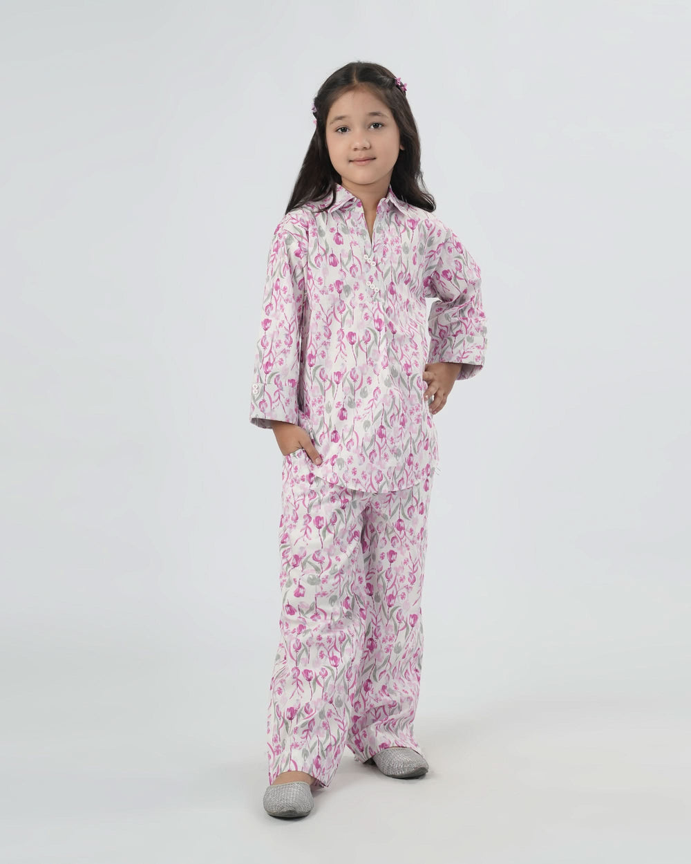 Eminent Girls Solid Cotton Co-Ord Set