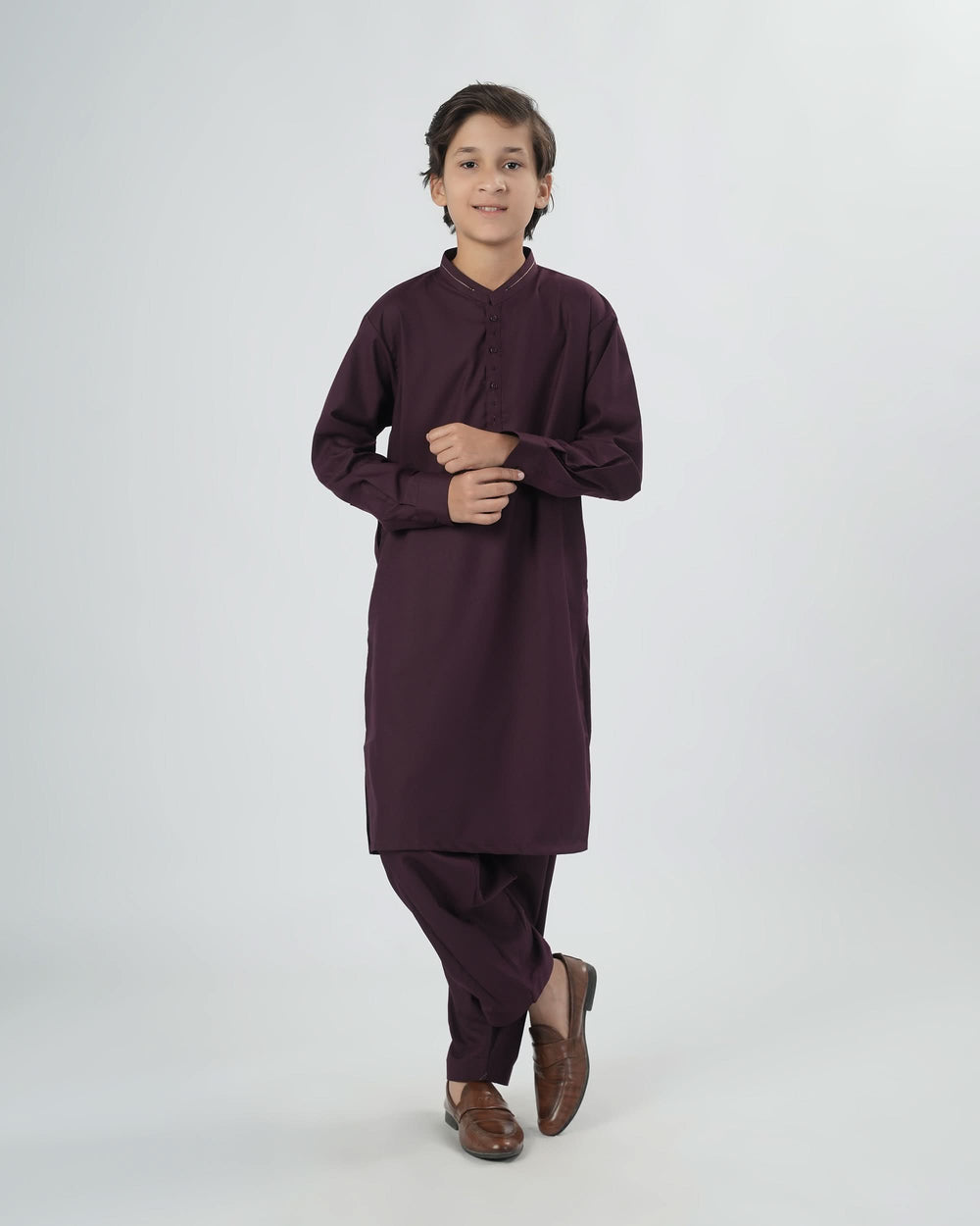 Eminent Boys Solid Dobby Shalwar Kameez