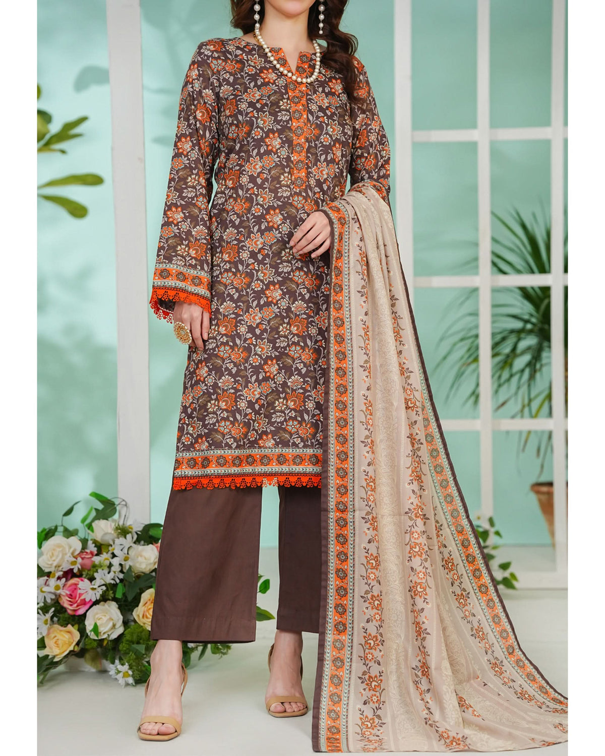 DAMAN By Vs Textile Exclusive Lawn Printed 3-PCS Unstiched Suit - 808