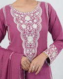 Valuables Women Chiffon Embroidered 3-Piece Suit