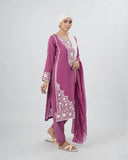 Valuables Women Chiffon Embroidered 3-Piece Suit