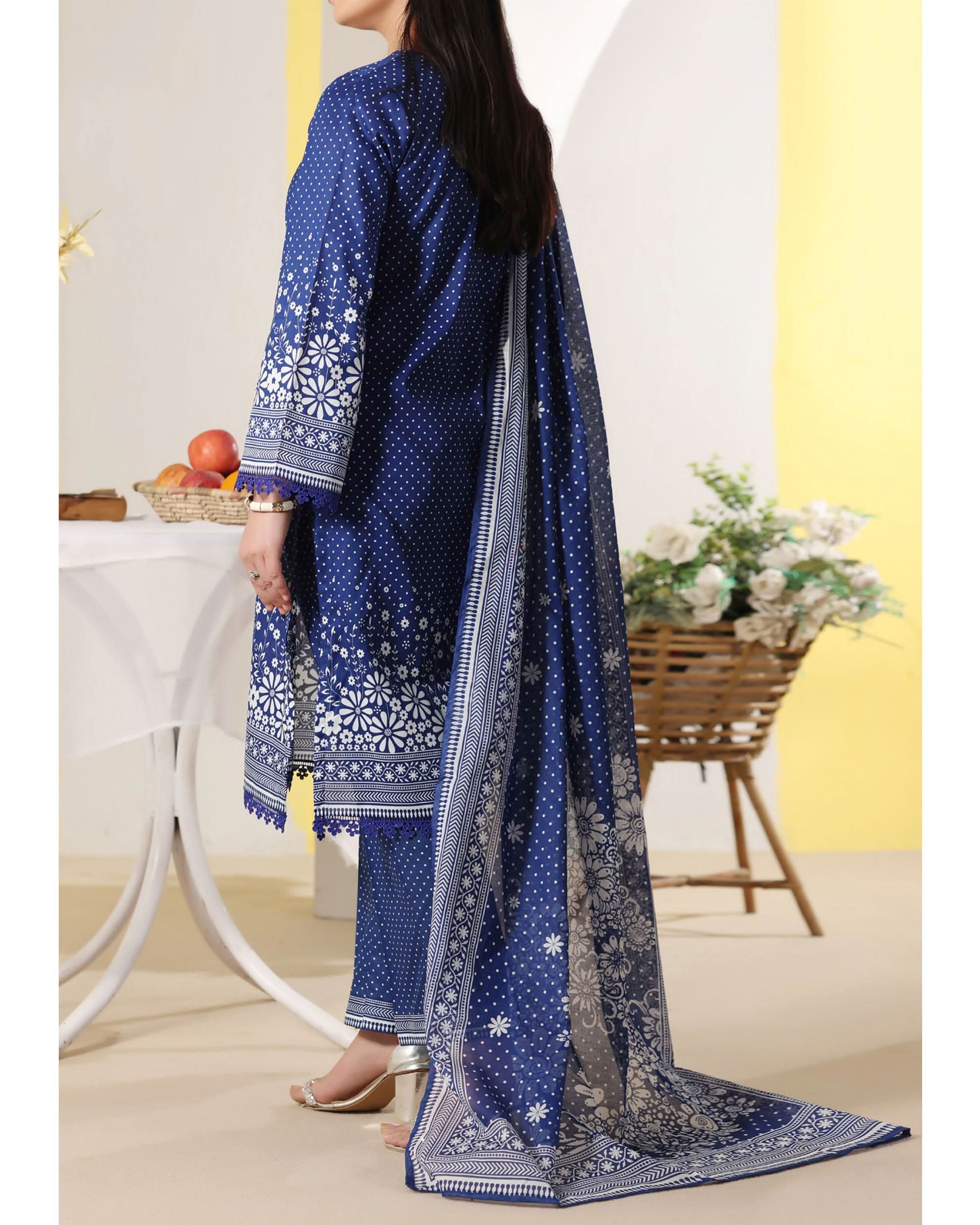 DAMAN Exclusive Lawn Printed 3-Piece Suit By VS Textile V-4