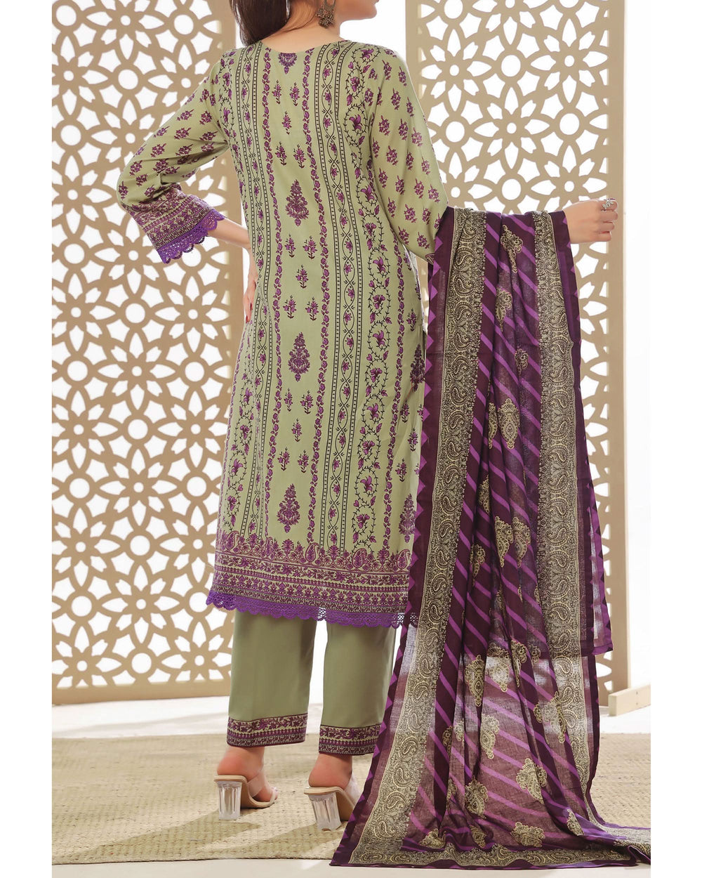 DAMAN Exclusive Lawn Printed 3-Piece Suit By VS Textile V-4