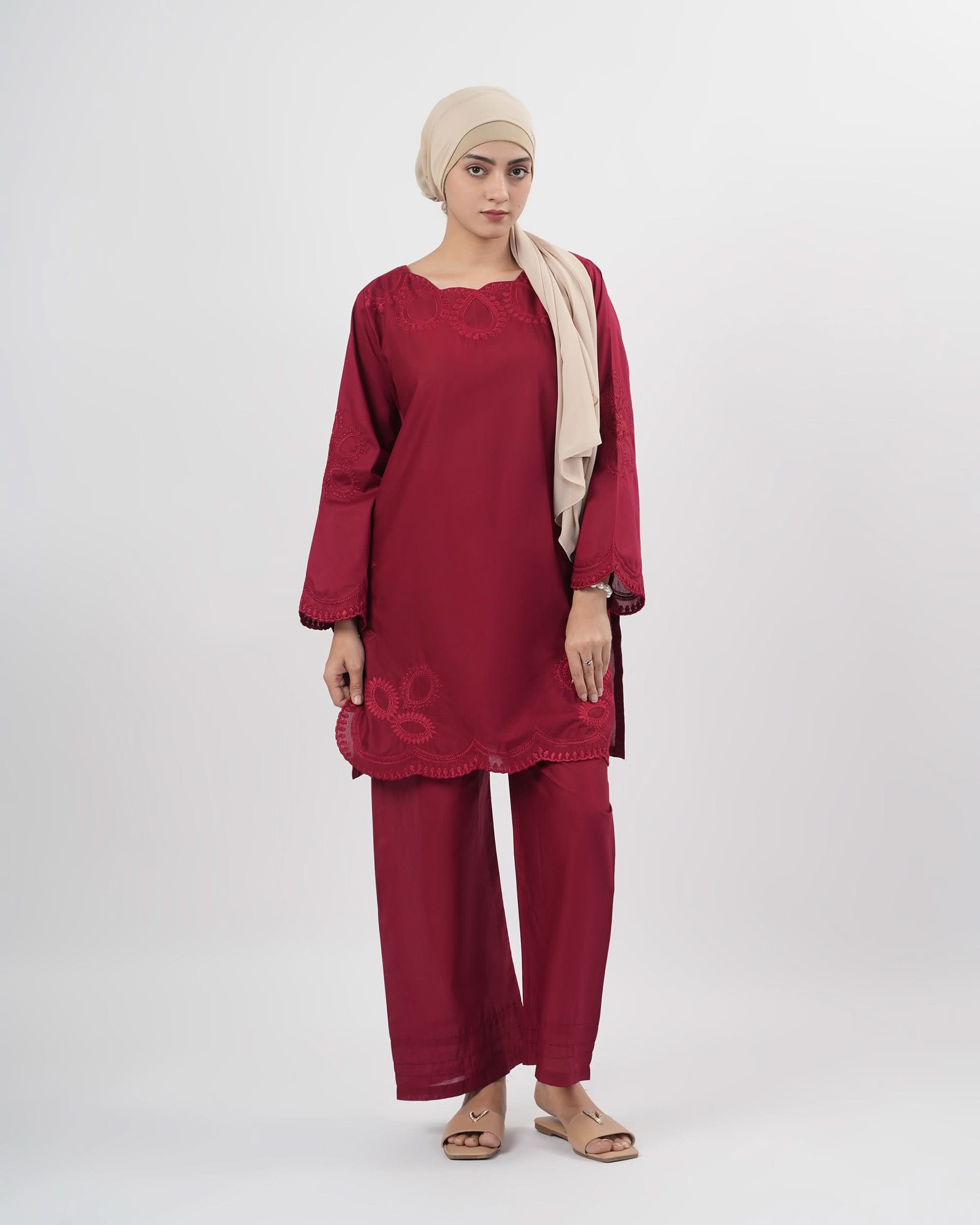 Valuables Women’s Embroidered 2Pcs Suit