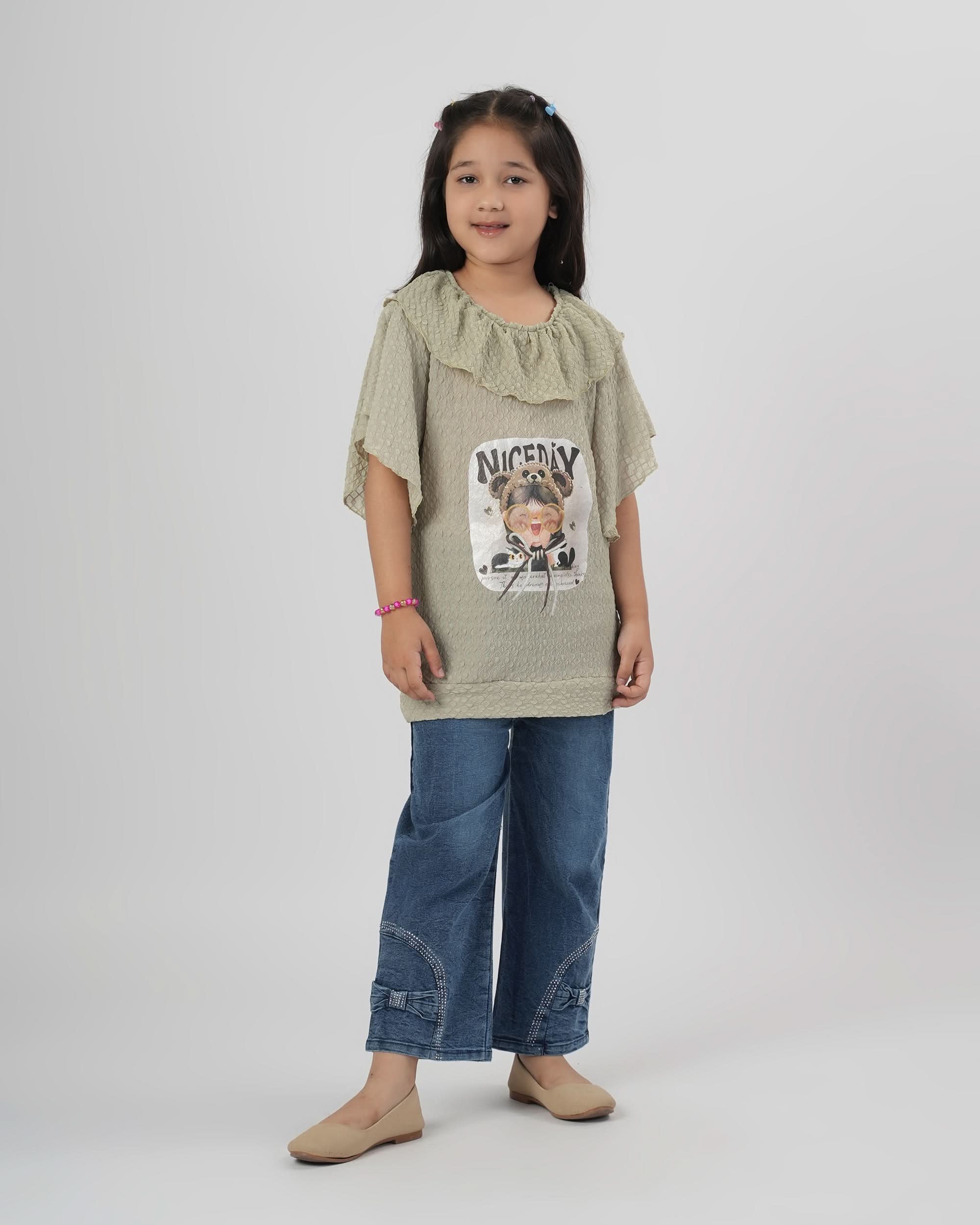 Girls Half Sleeves Suit