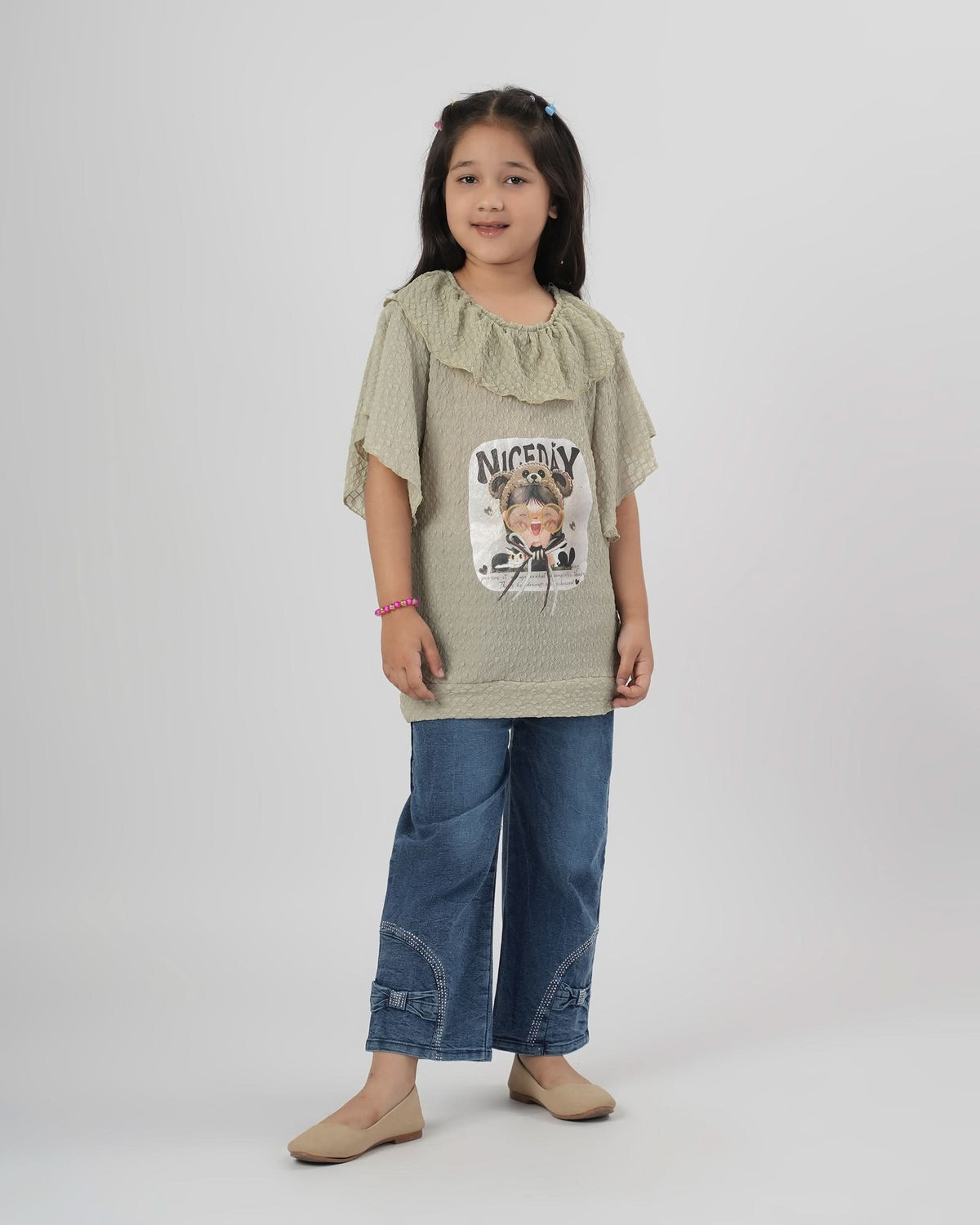 Girls Half Sleeves Suit