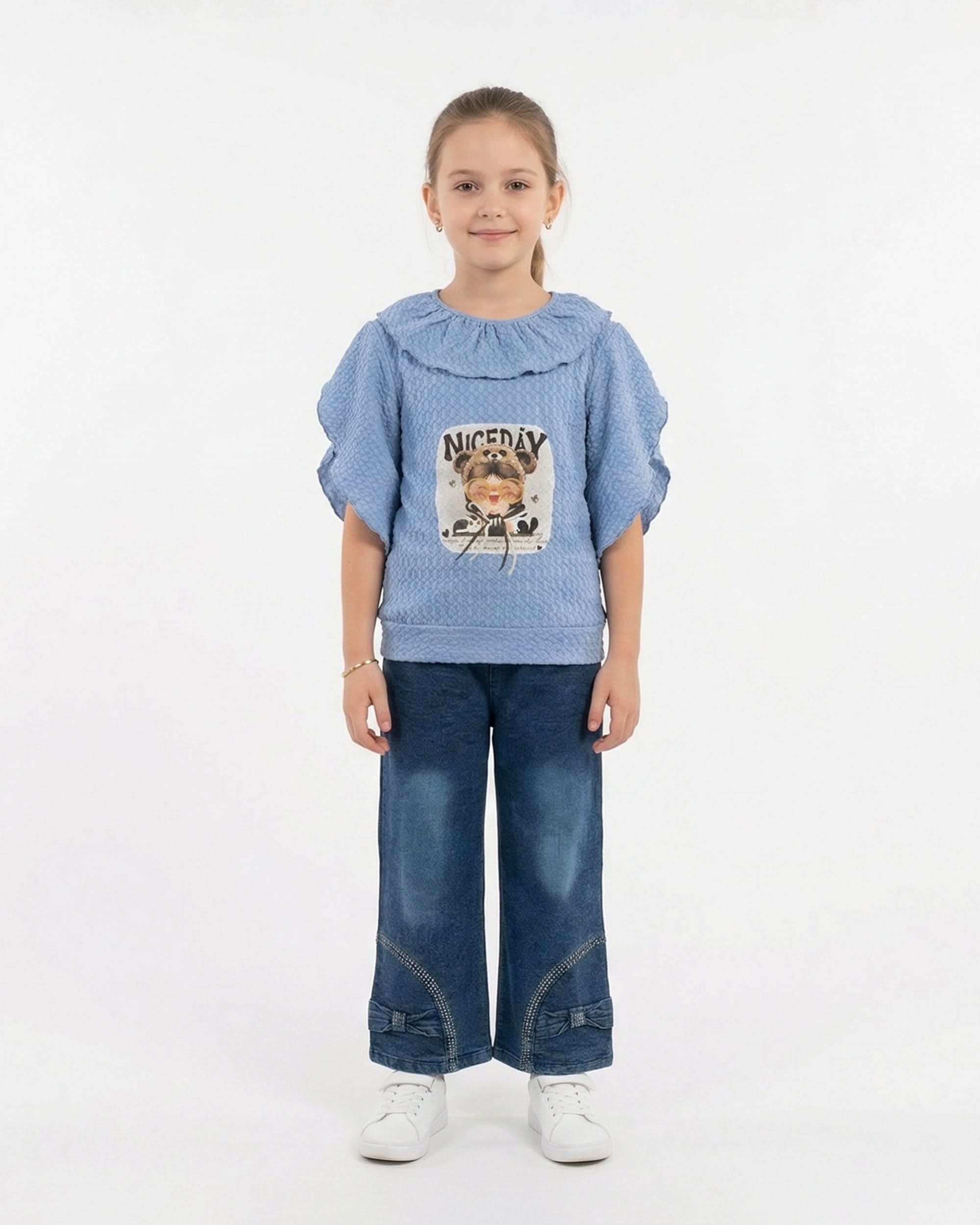 Girls Half Sleeves Suit