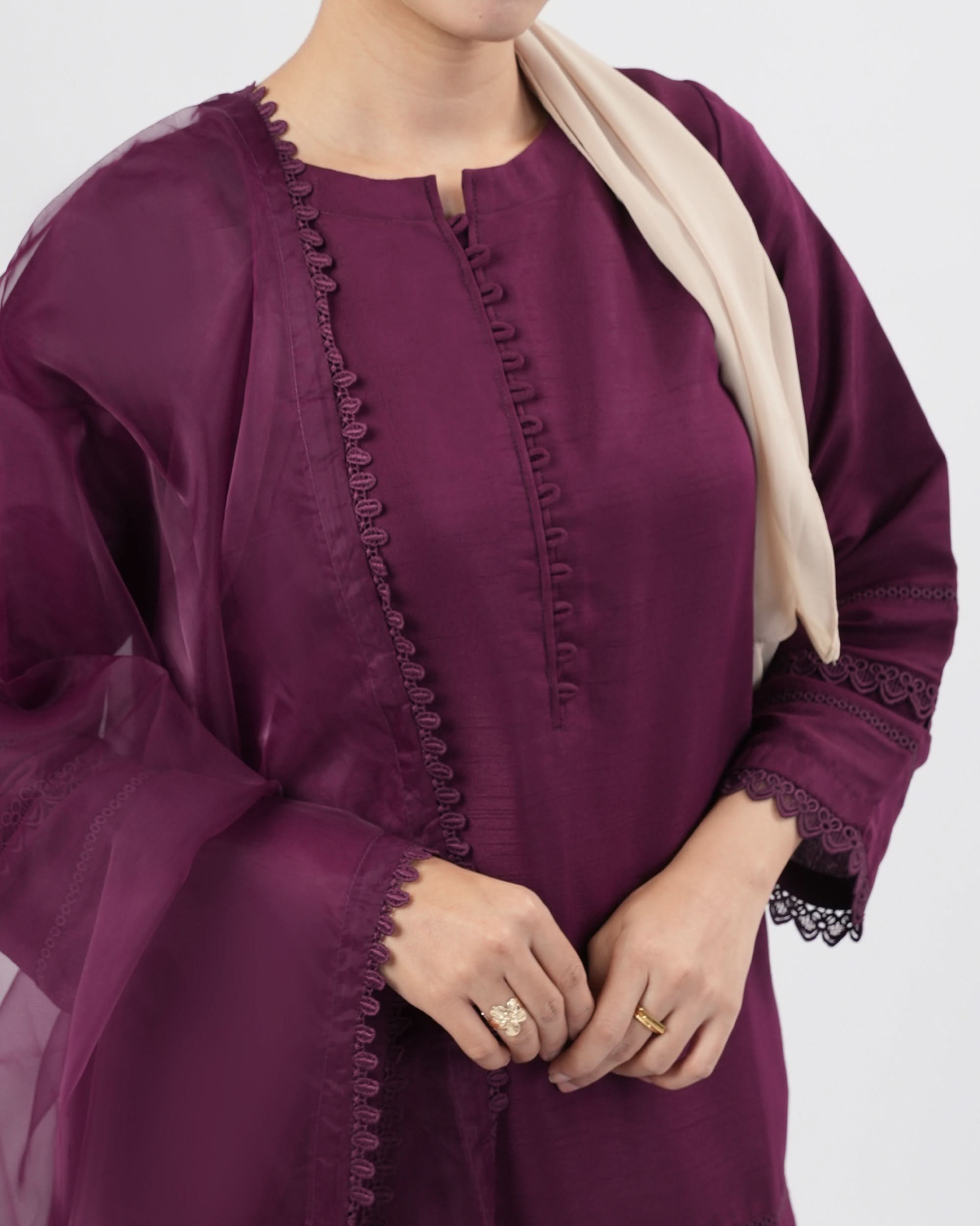 Valuables Women Raw Silk 3Pcs Suit