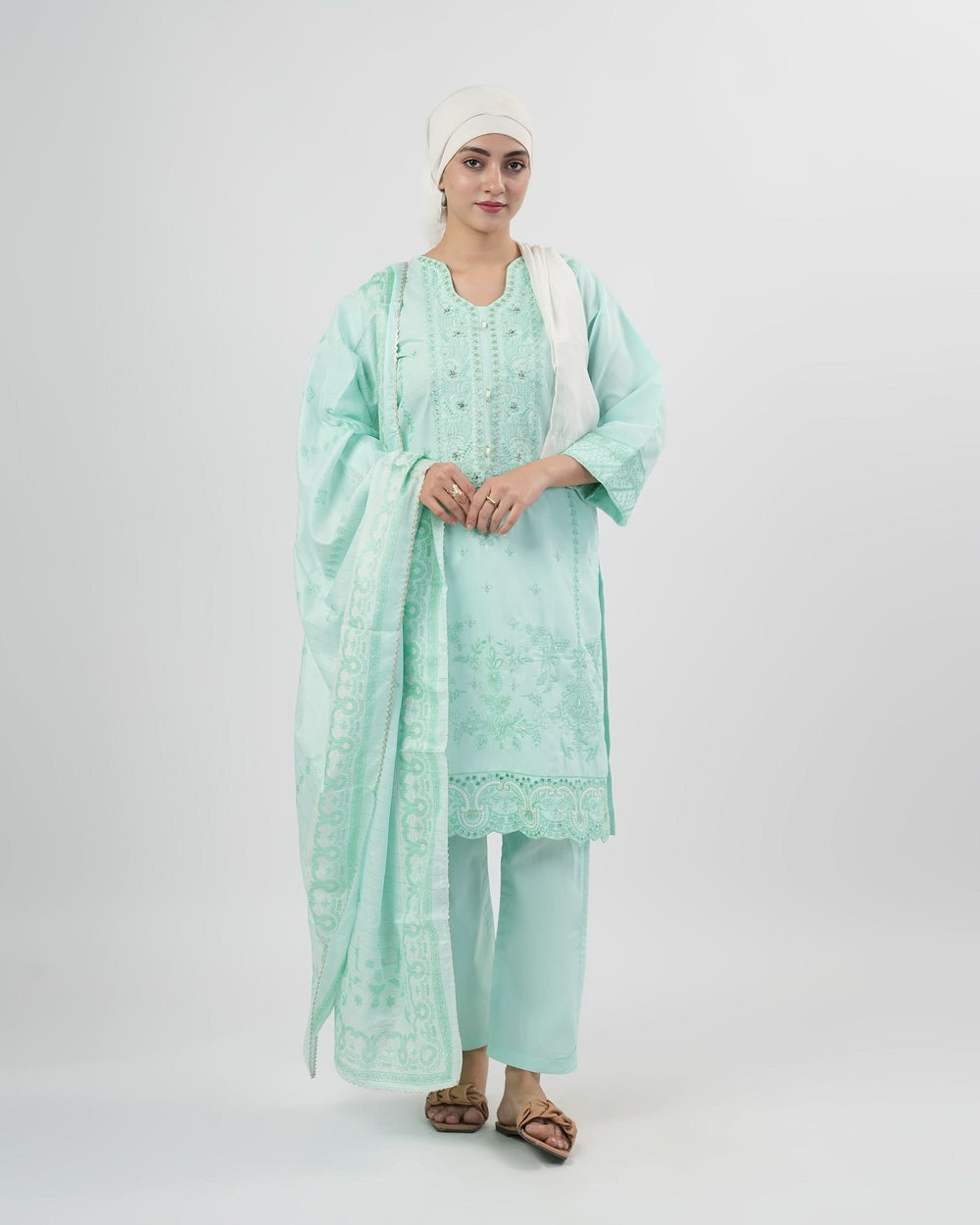 Valuables Women Embroidered 3Pcs Suit
