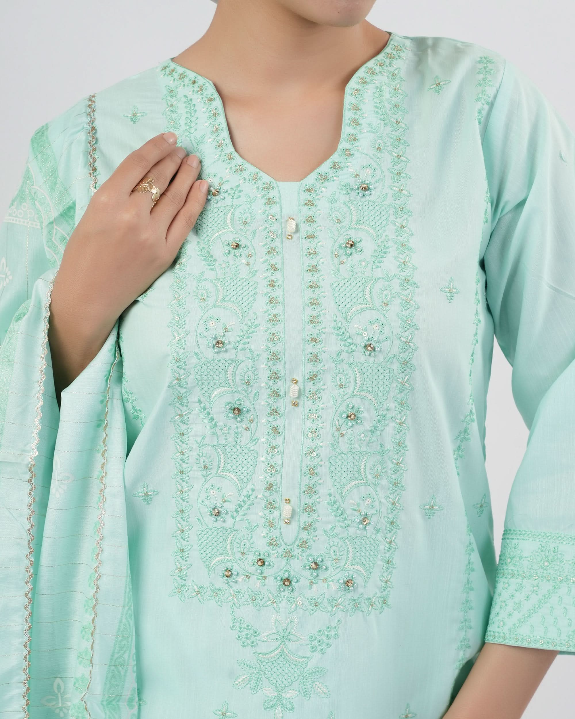 Valuables Women Embroidered 3Pcs Suit