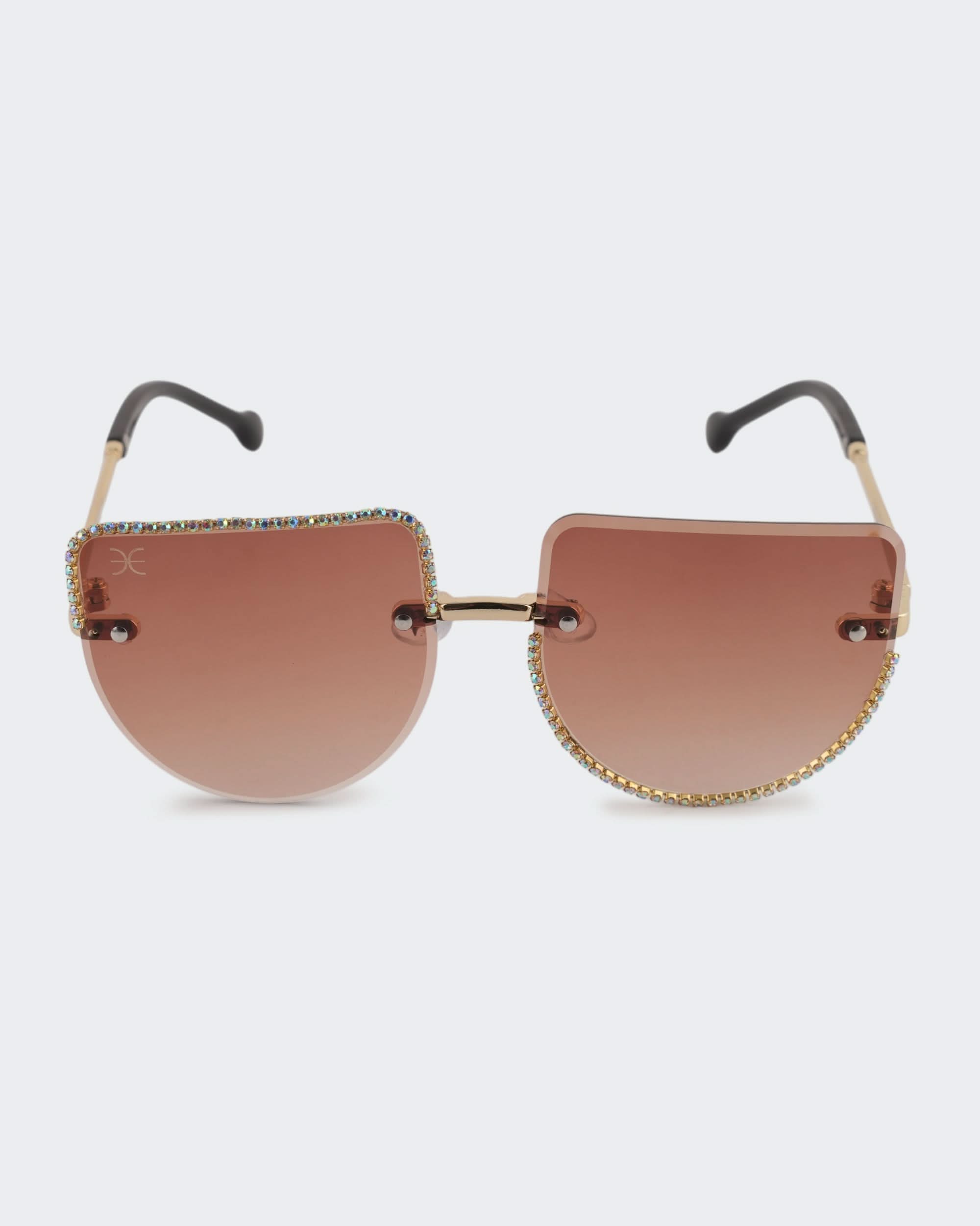 Eminent Rimless Square Rhinestone Sunglasses