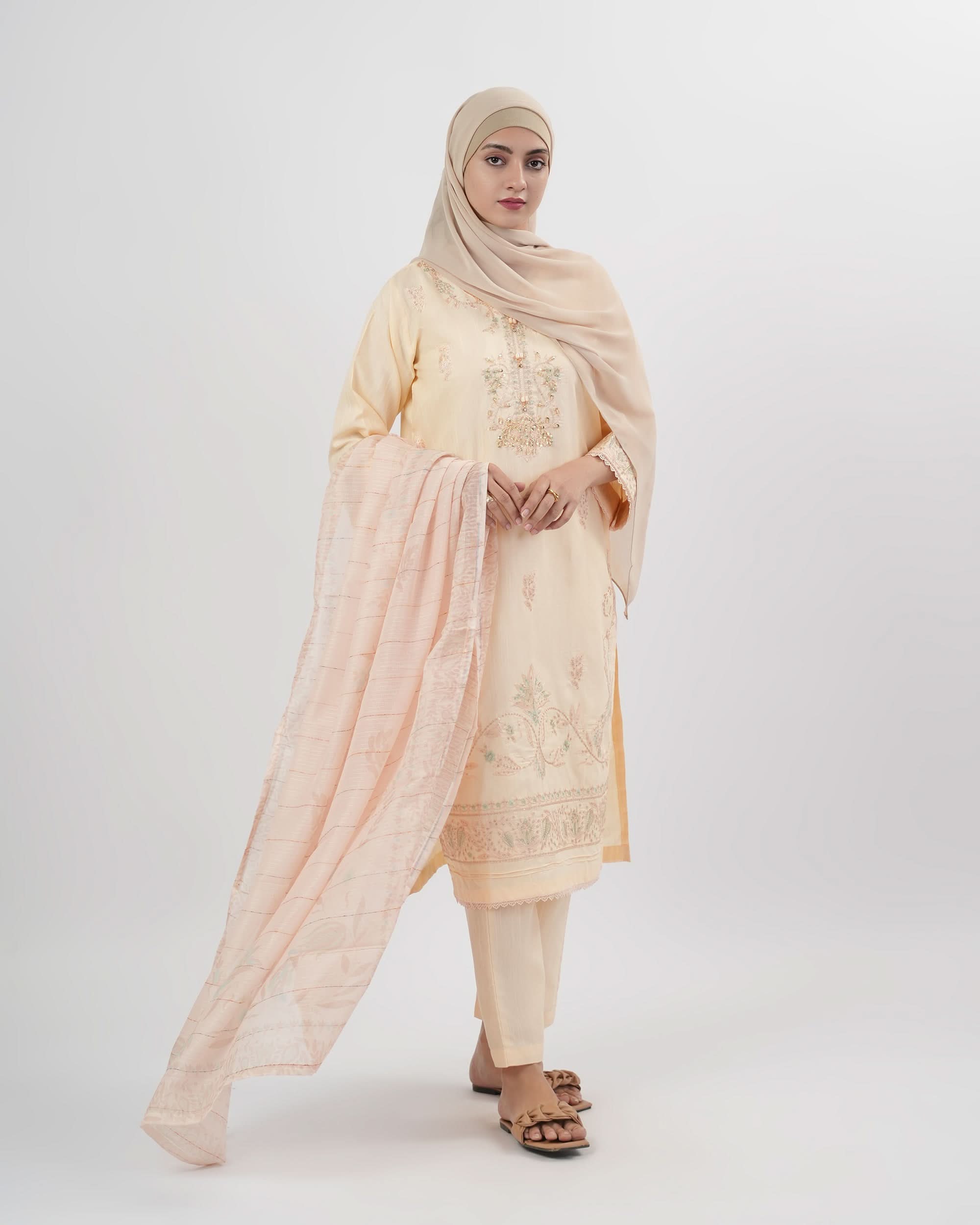 Valuables Women Embroidered 3Pcs Suit