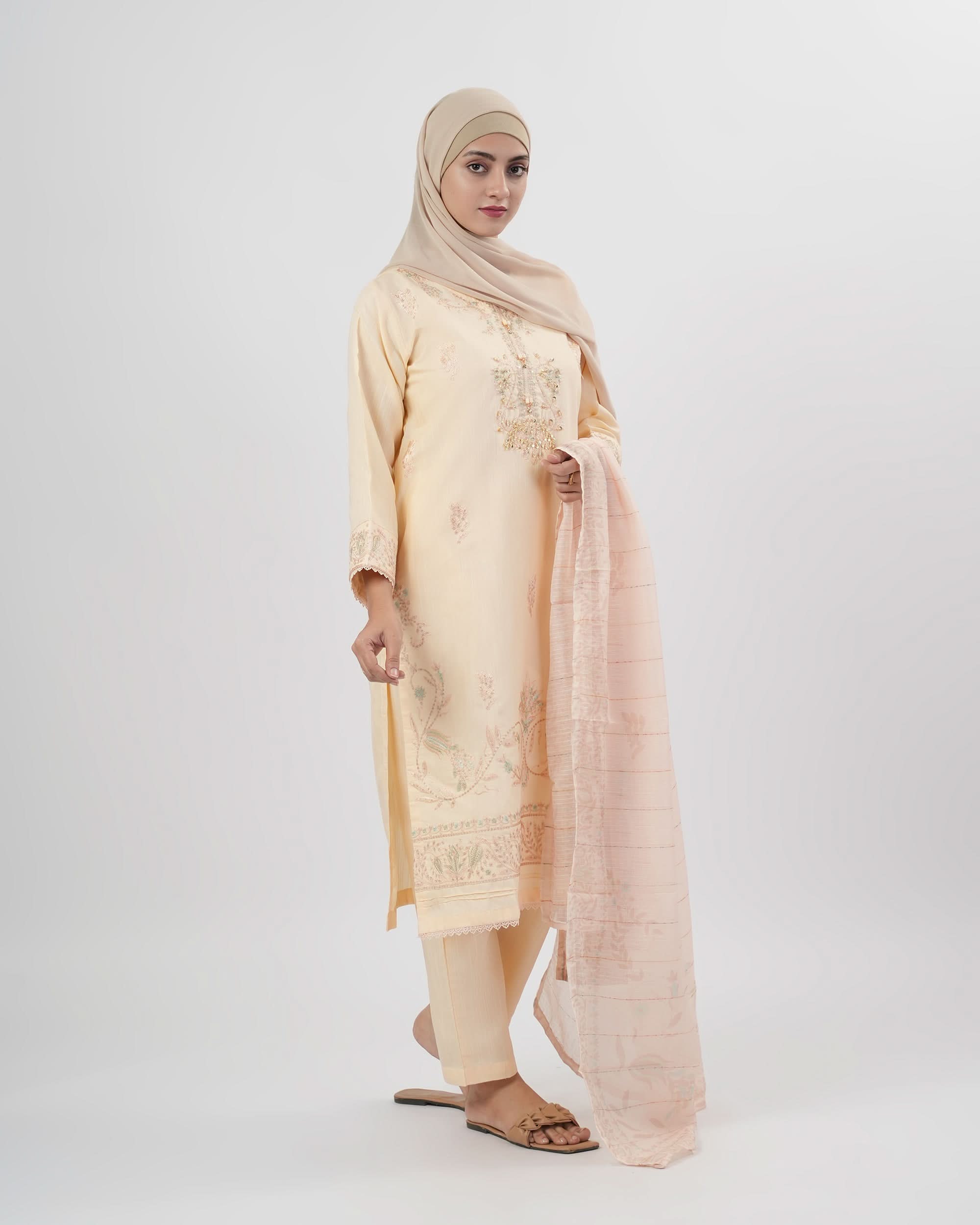 Valuables Women Embroidered 3Pcs Suit