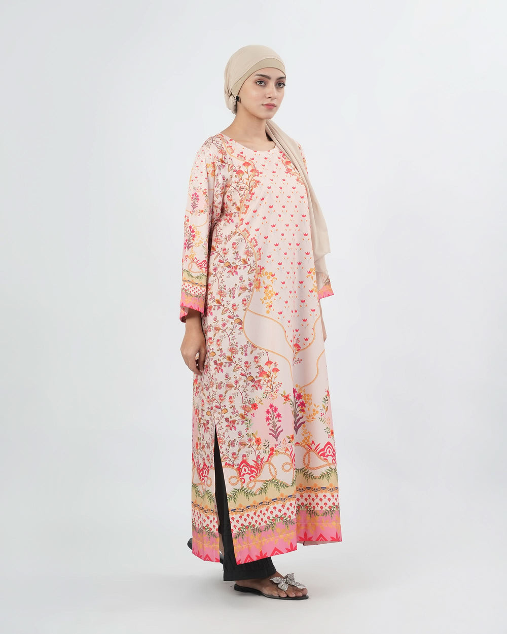 Valuables Women Silk Printed Kaftan