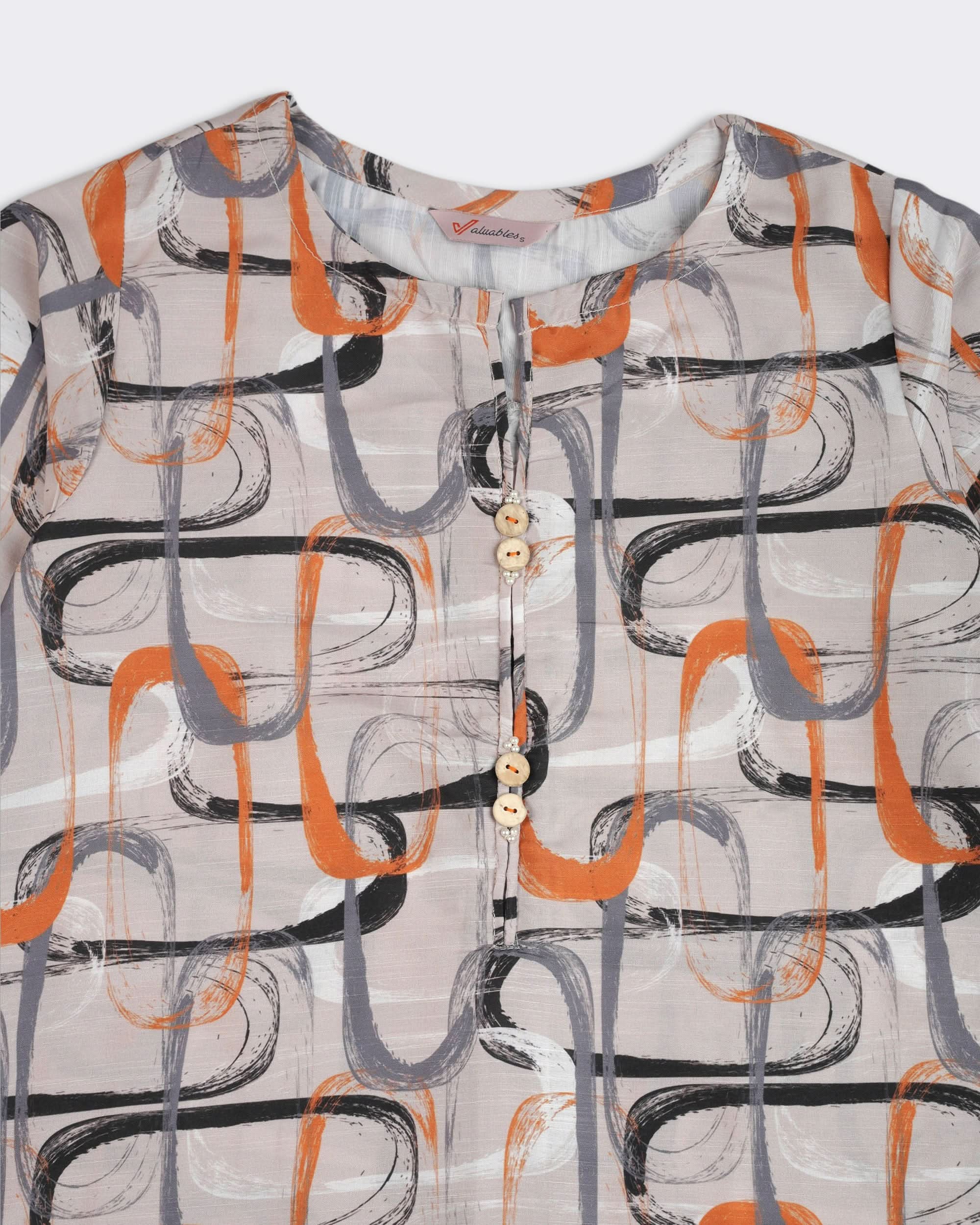 Valuables Women Slub Printed 2Pcs Suit