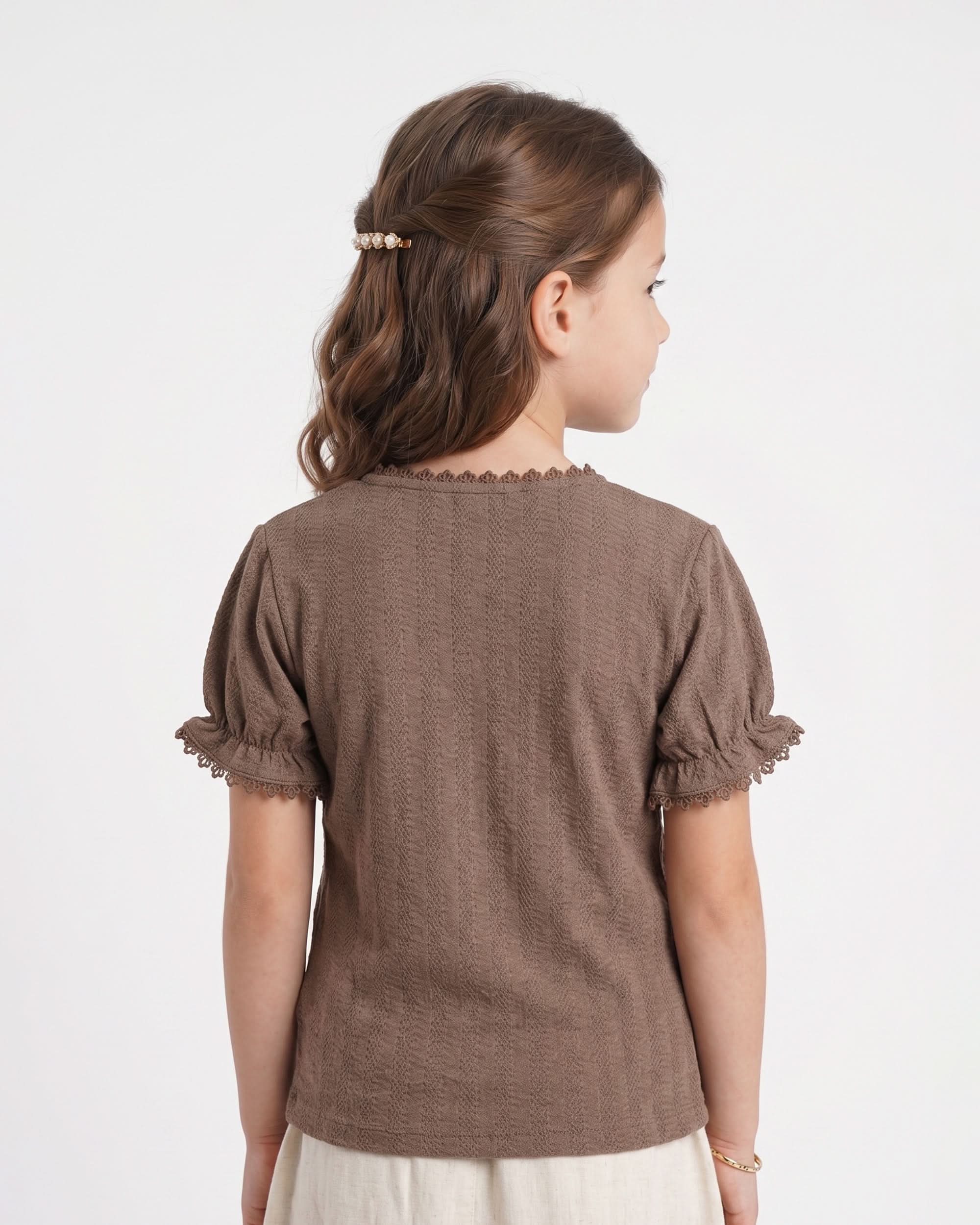 Eminent Girl's Solid Textured T-Shirt