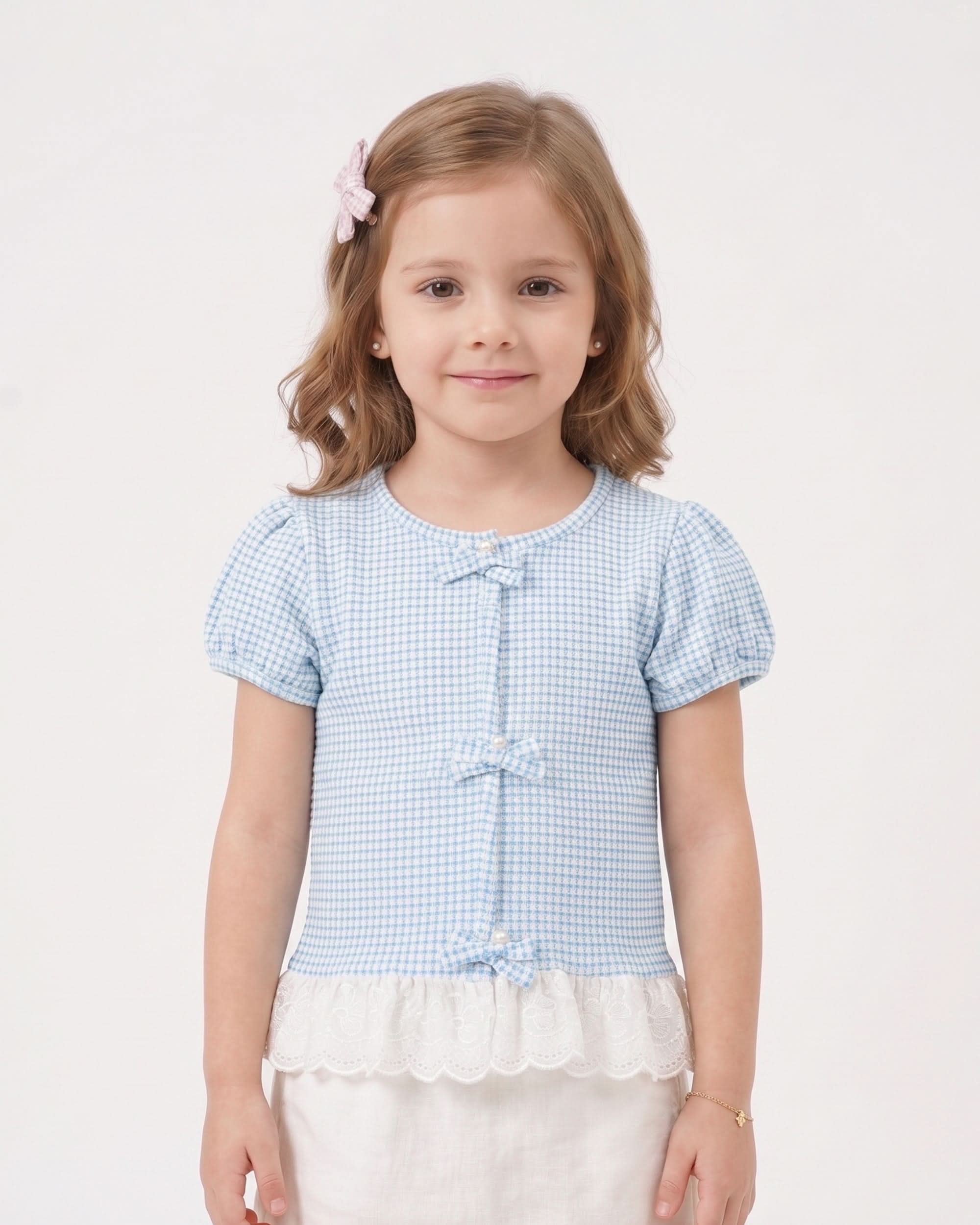 Girls’ Solid Textured T-Shirt