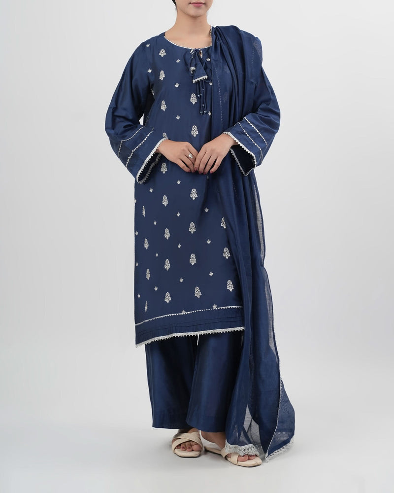Eminent Women’s Ethnic Embroidered 3 Pcs Suit