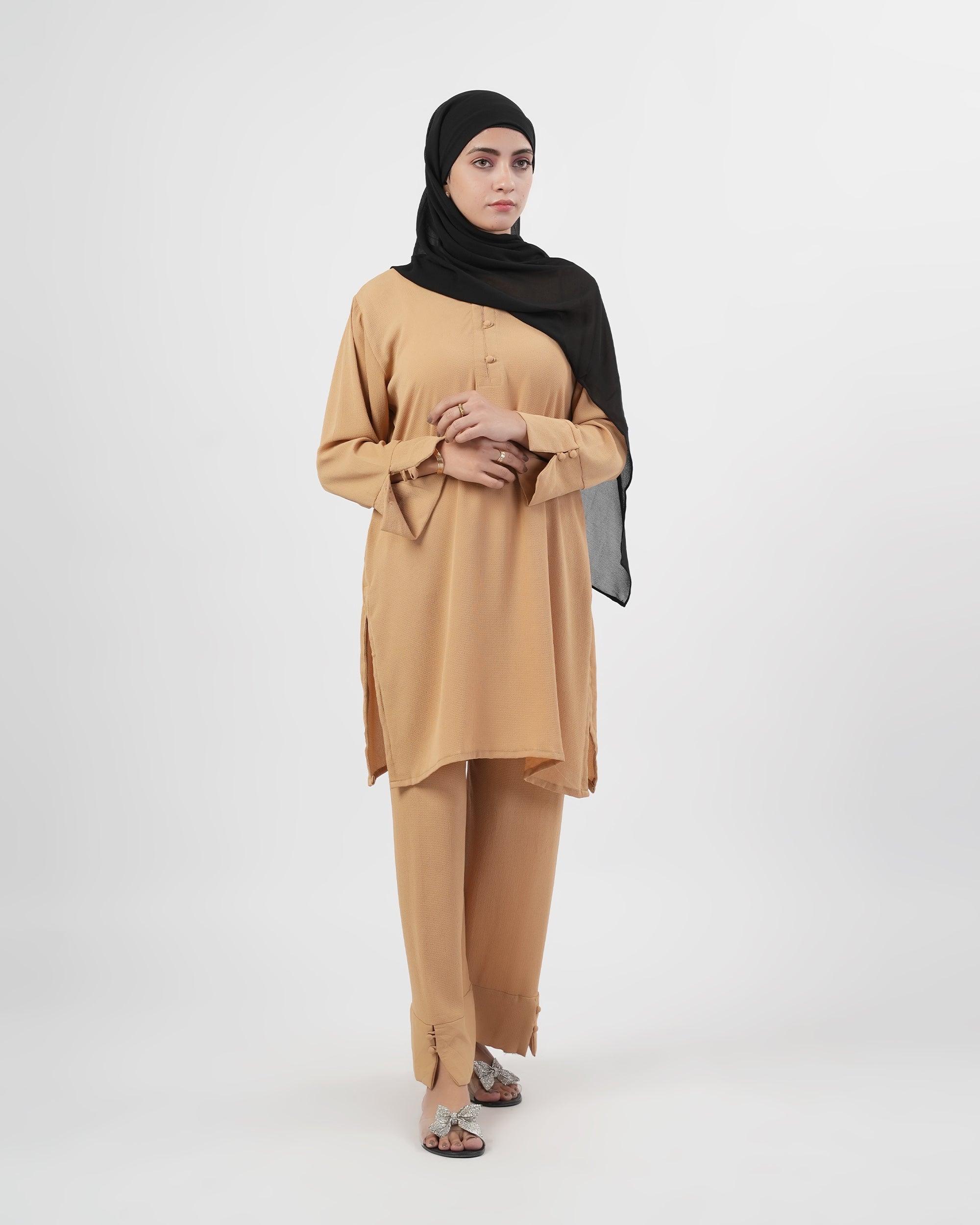 Valuables Women’s Printed Slub 2 Pcs Suit