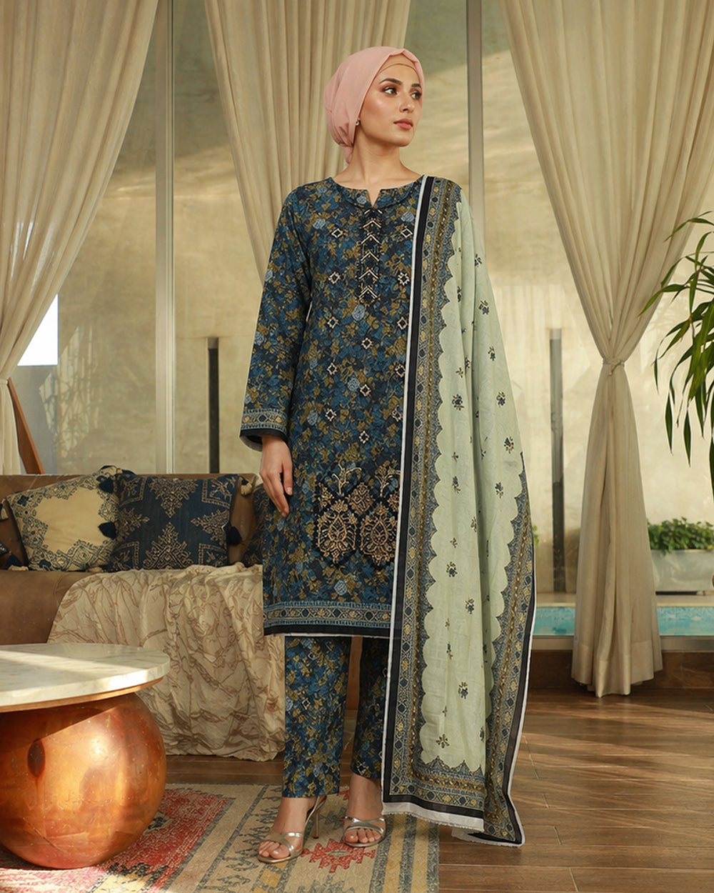 Valuables Exclusive Digital Printed 3Pc Suit - 2