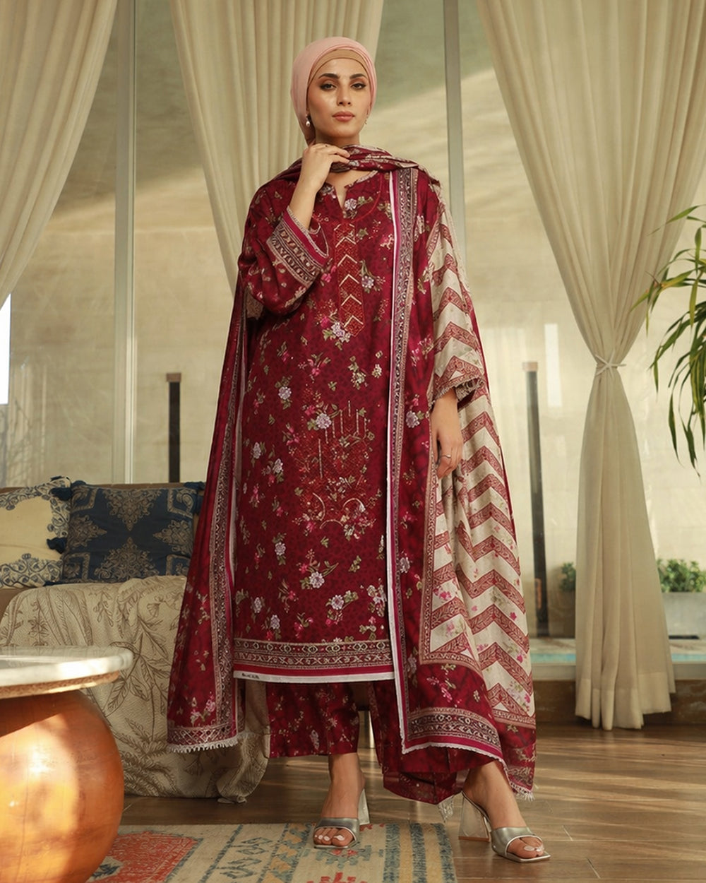 Valuables Exclusive Digital Printed 3Pc Suit - 8