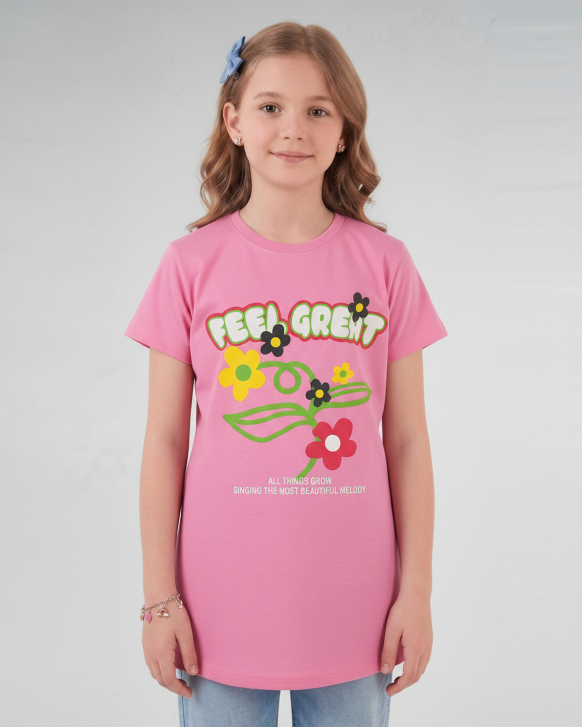 Valuables Girls' Half Sleeves T-Shirt