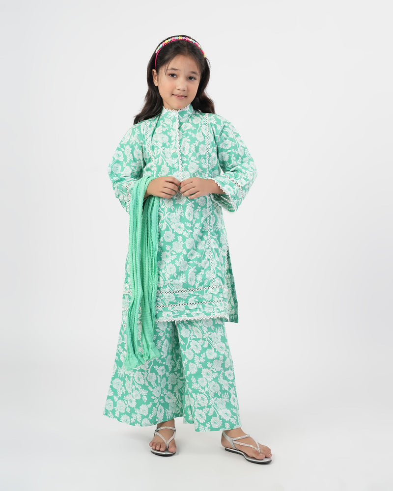 Eminent Essentials Printed 3Pc Suit