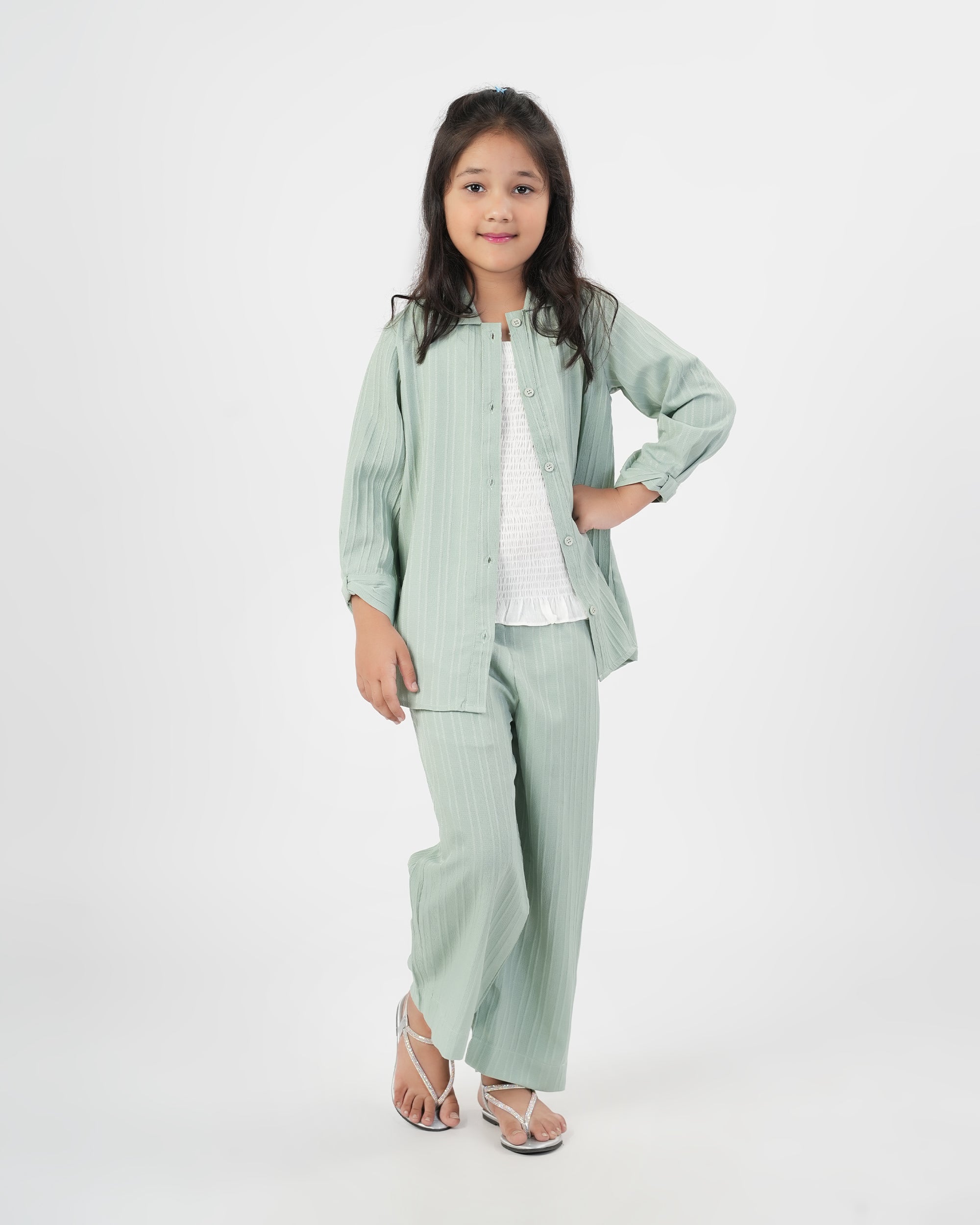 Eminent Girls' Plain Fusion 2pc Suit