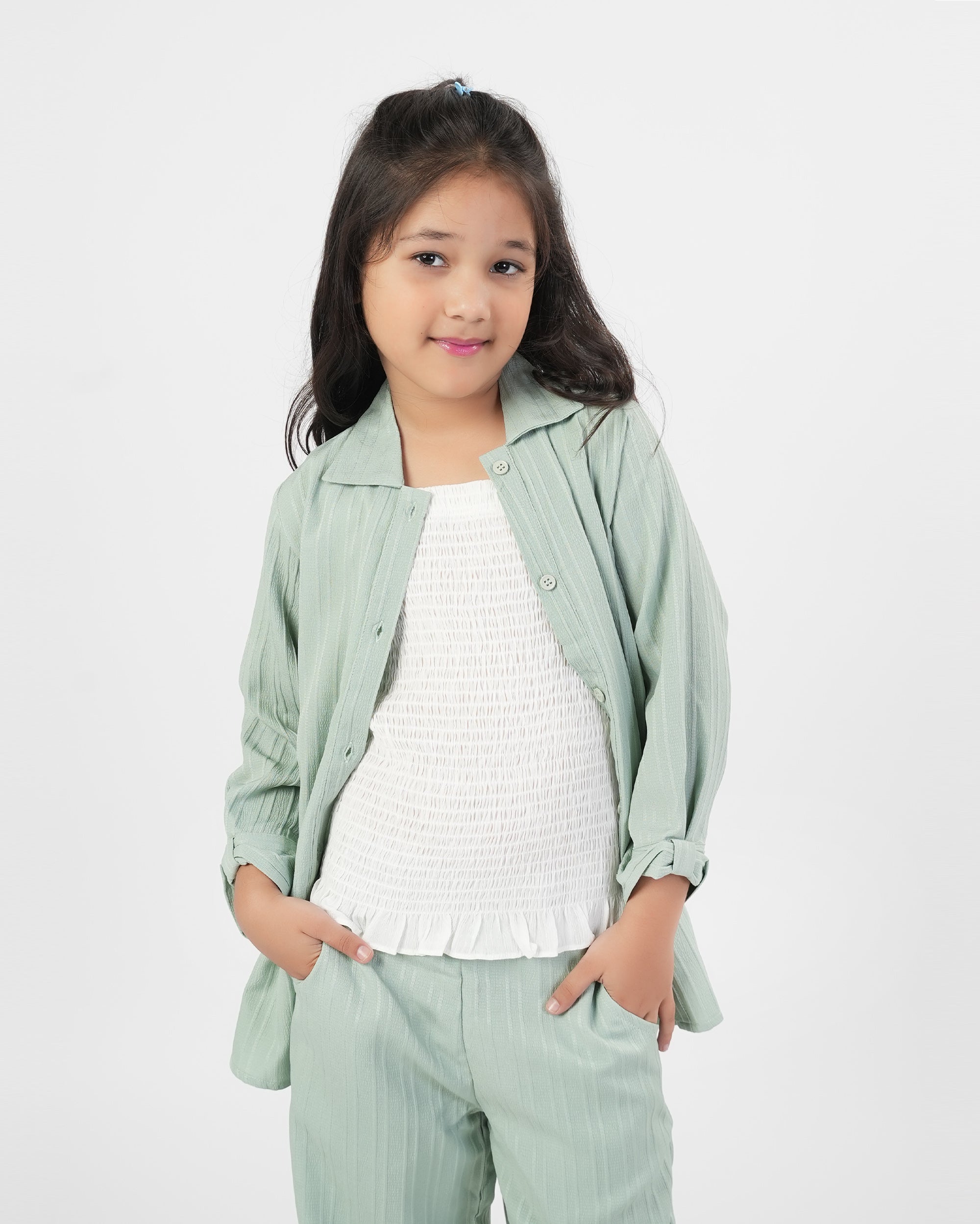 Eminent Girls' Plain Fusion 2pc Suit