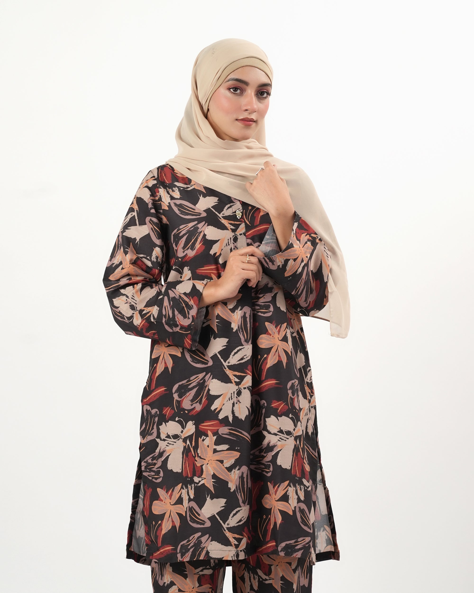 Valuables Women’s Printed Slub 2Pcs Suit